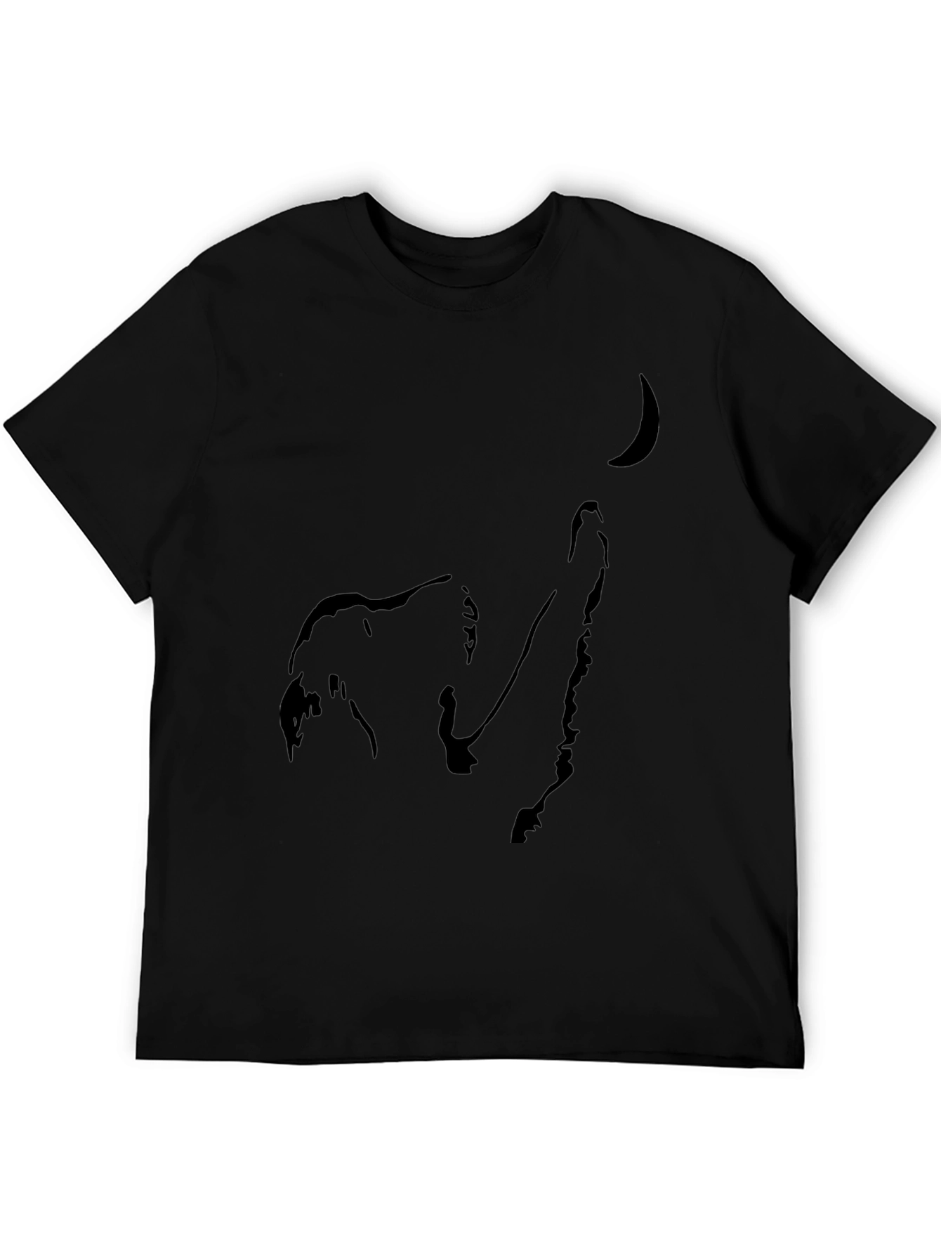 Wolf Howling at Moon Black Graphic Tee