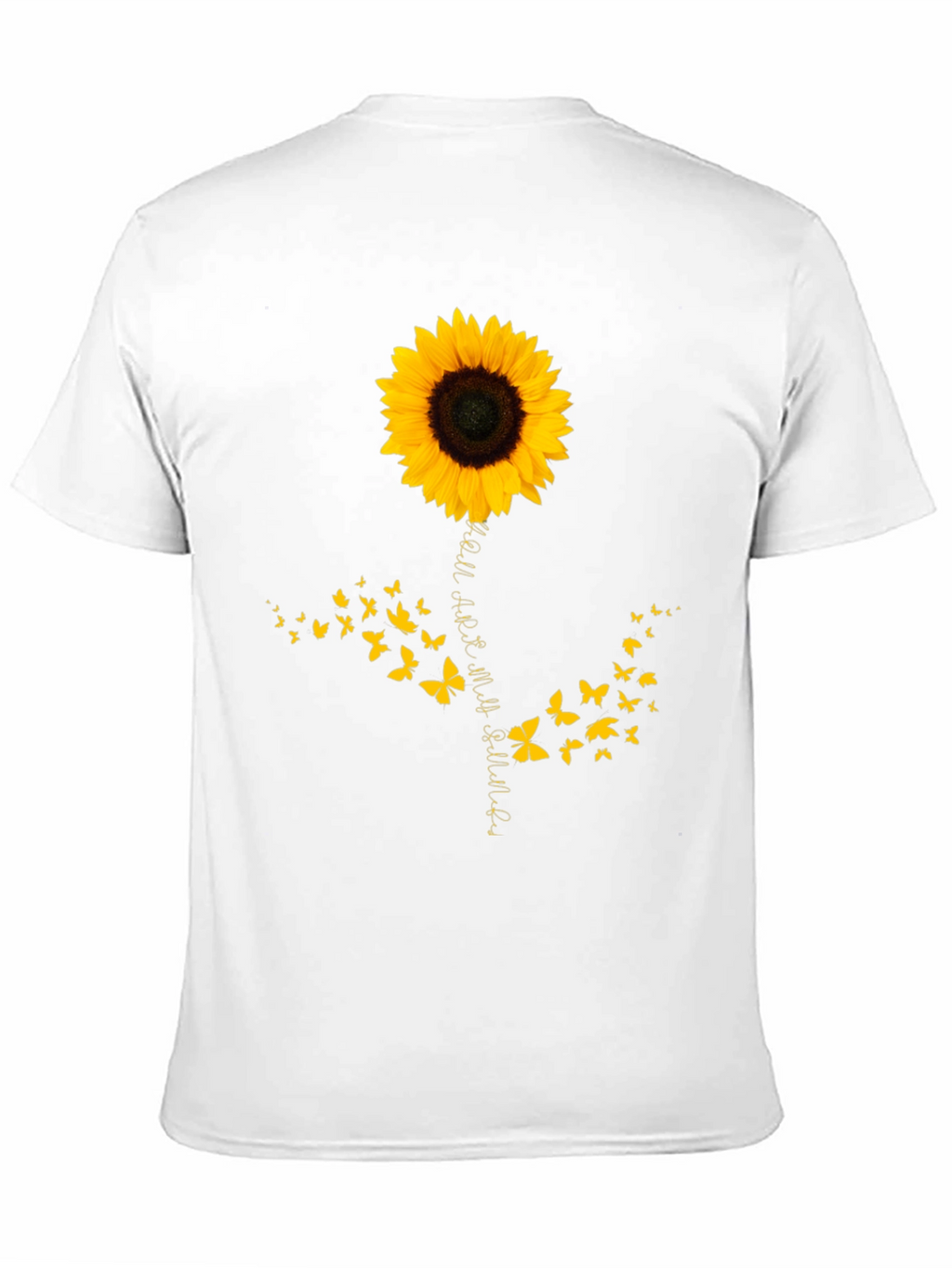 Sunflower Butterfly Graphic Tee - Mens Black T-Shirt