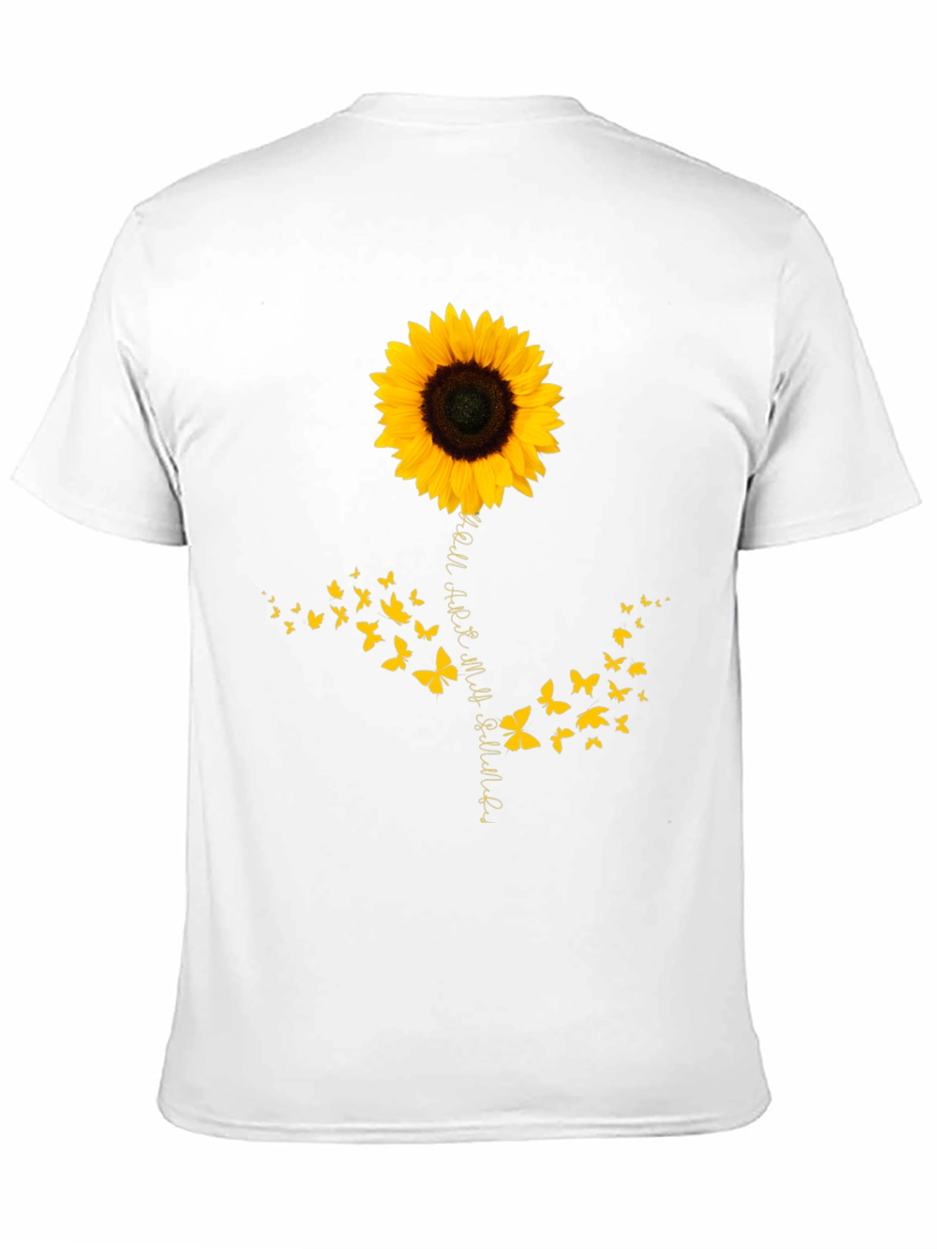 Sunflower Butterfly Graphic Tee - Mens Black T-Shirt
