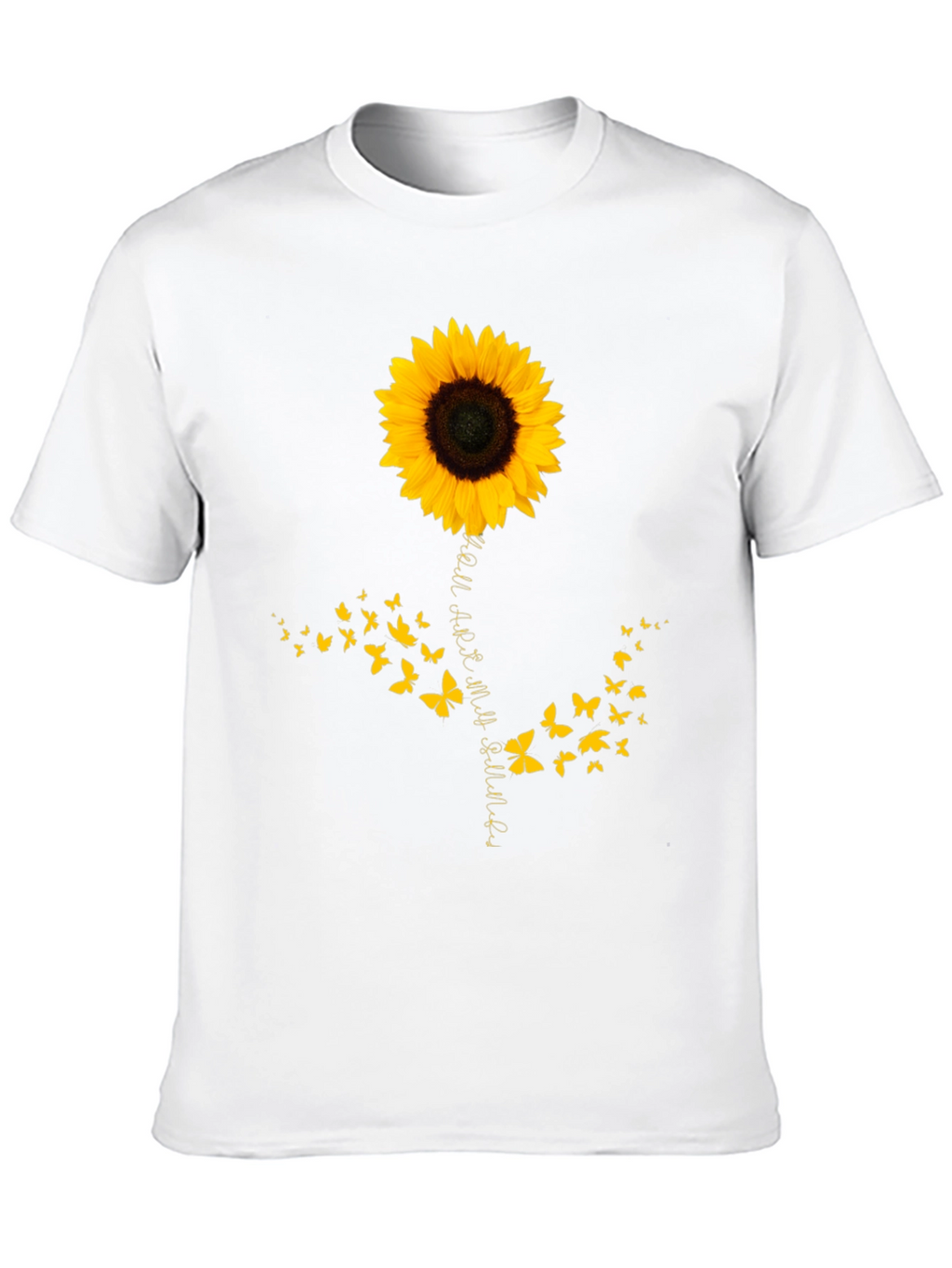 Sunflower Butterfly Graphic Tee - Mens Black T-Shirt