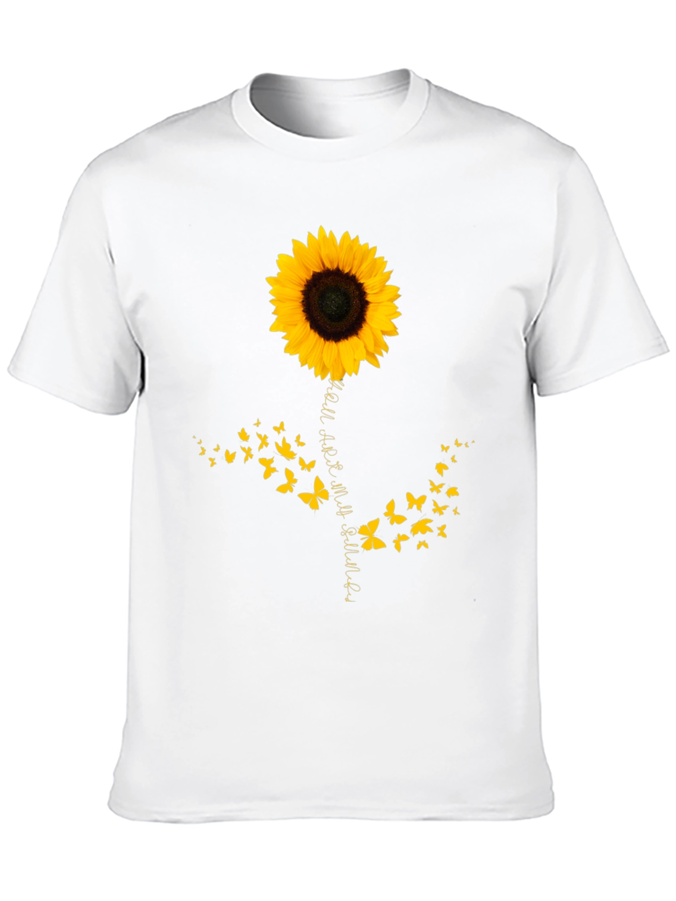 Sunflower Butterfly Graphic Tee - Mens Black T-Shirt