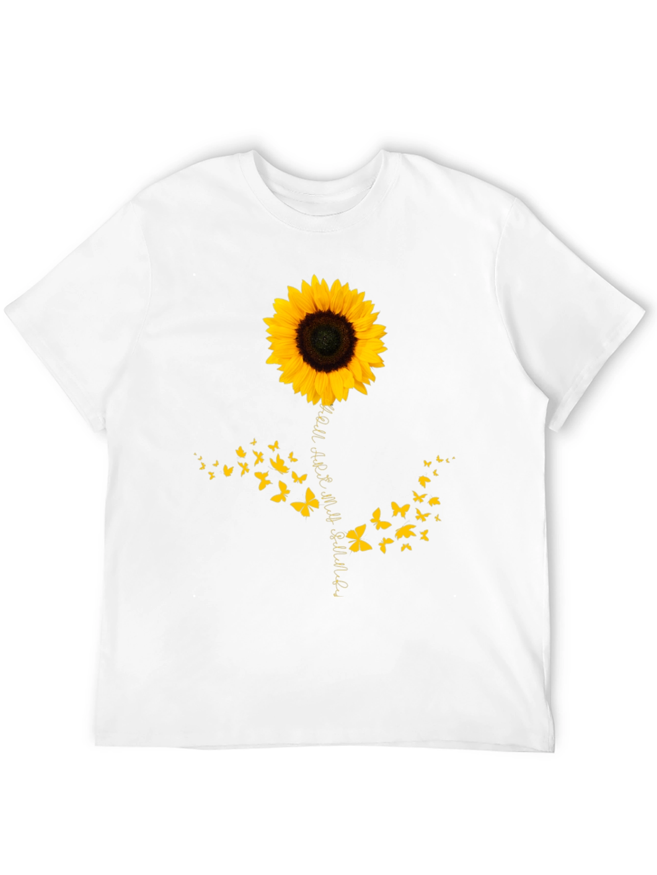 Sunflower Butterfly Graphic Tee - Mens Black T-Shirt