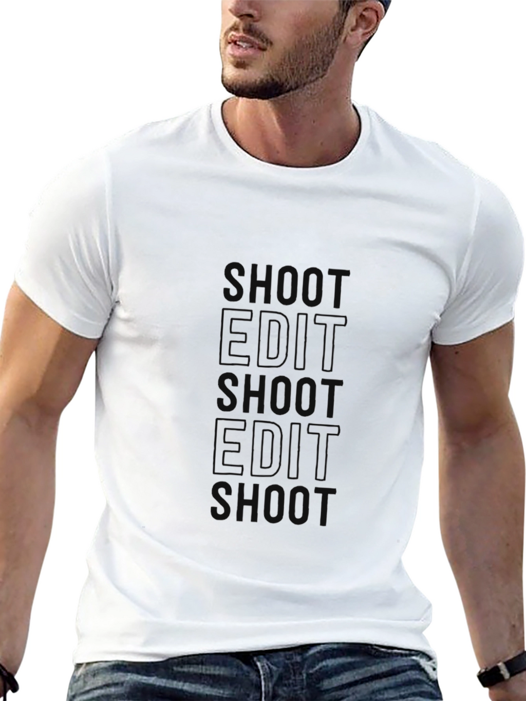 Shoot Edit Repeat Black T-Shirt