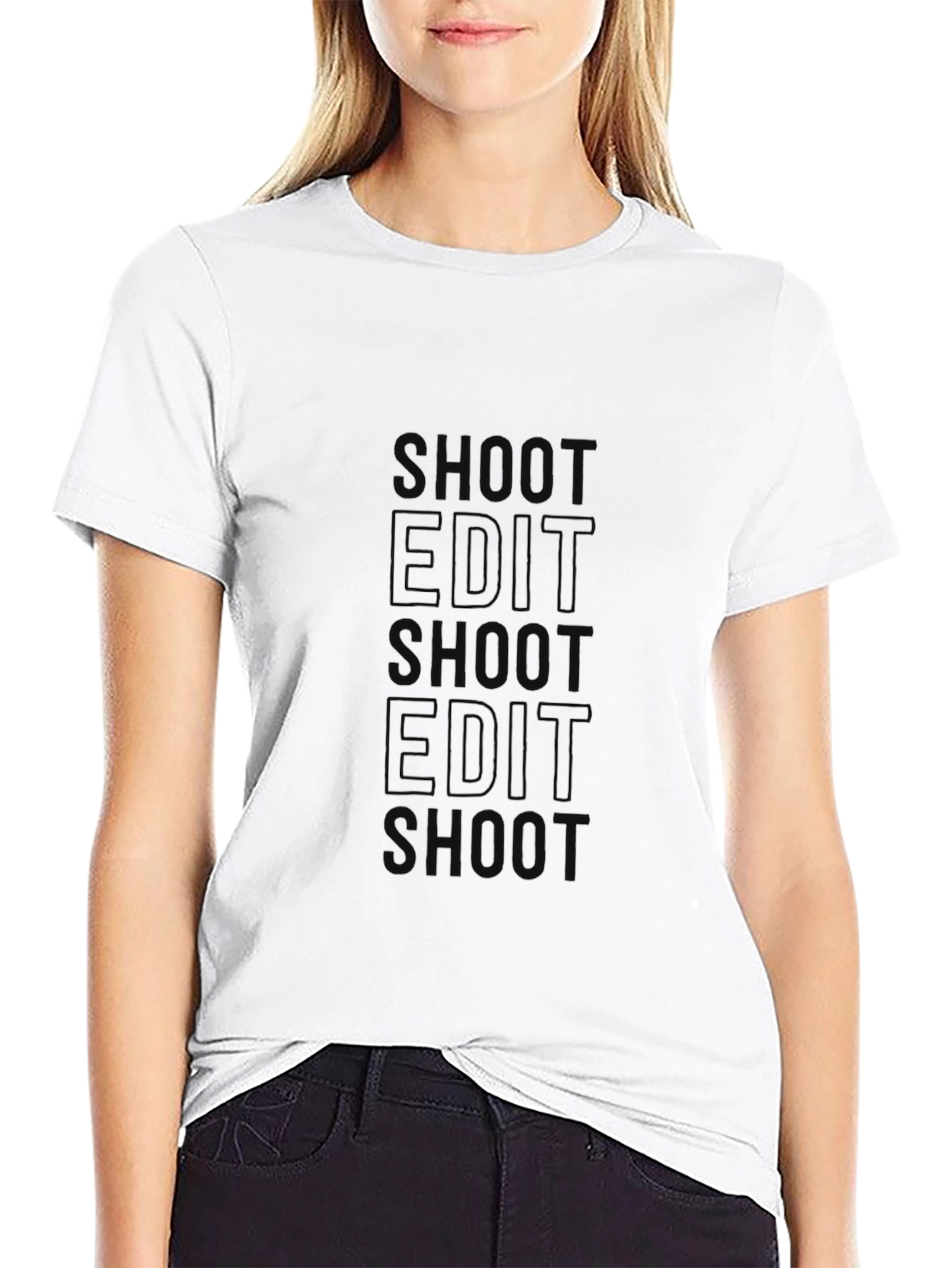 Shoot Edit Repeat Black T-Shirt