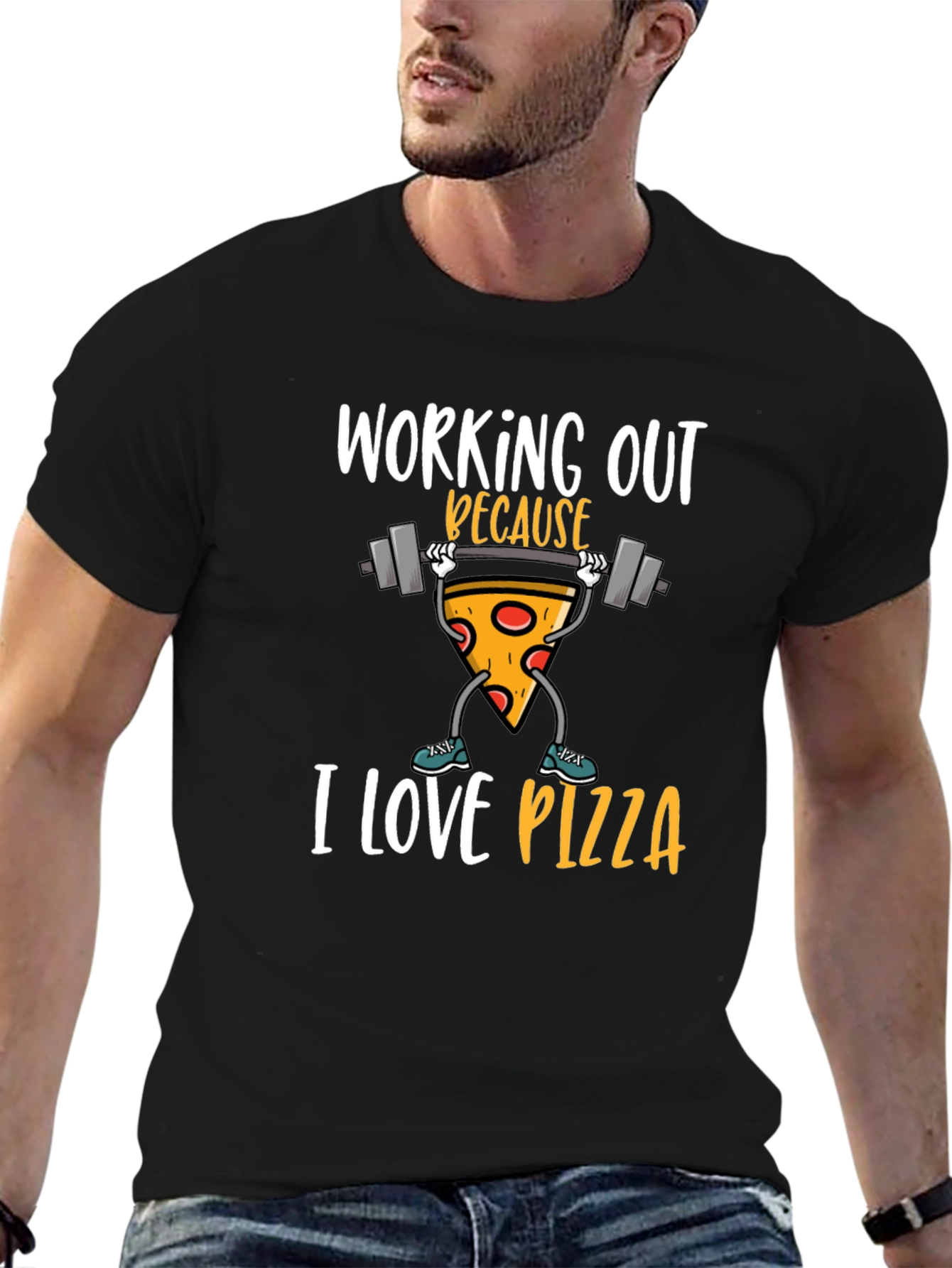 Funny Pizza Workout Graphic Tee