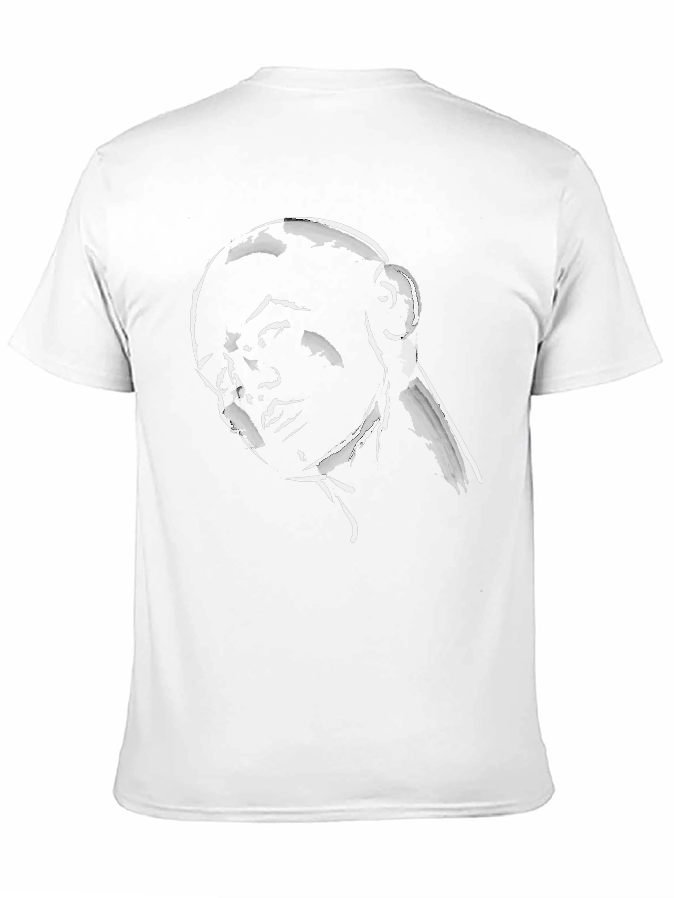 Bald Man Portrait Graphic Tee - Black