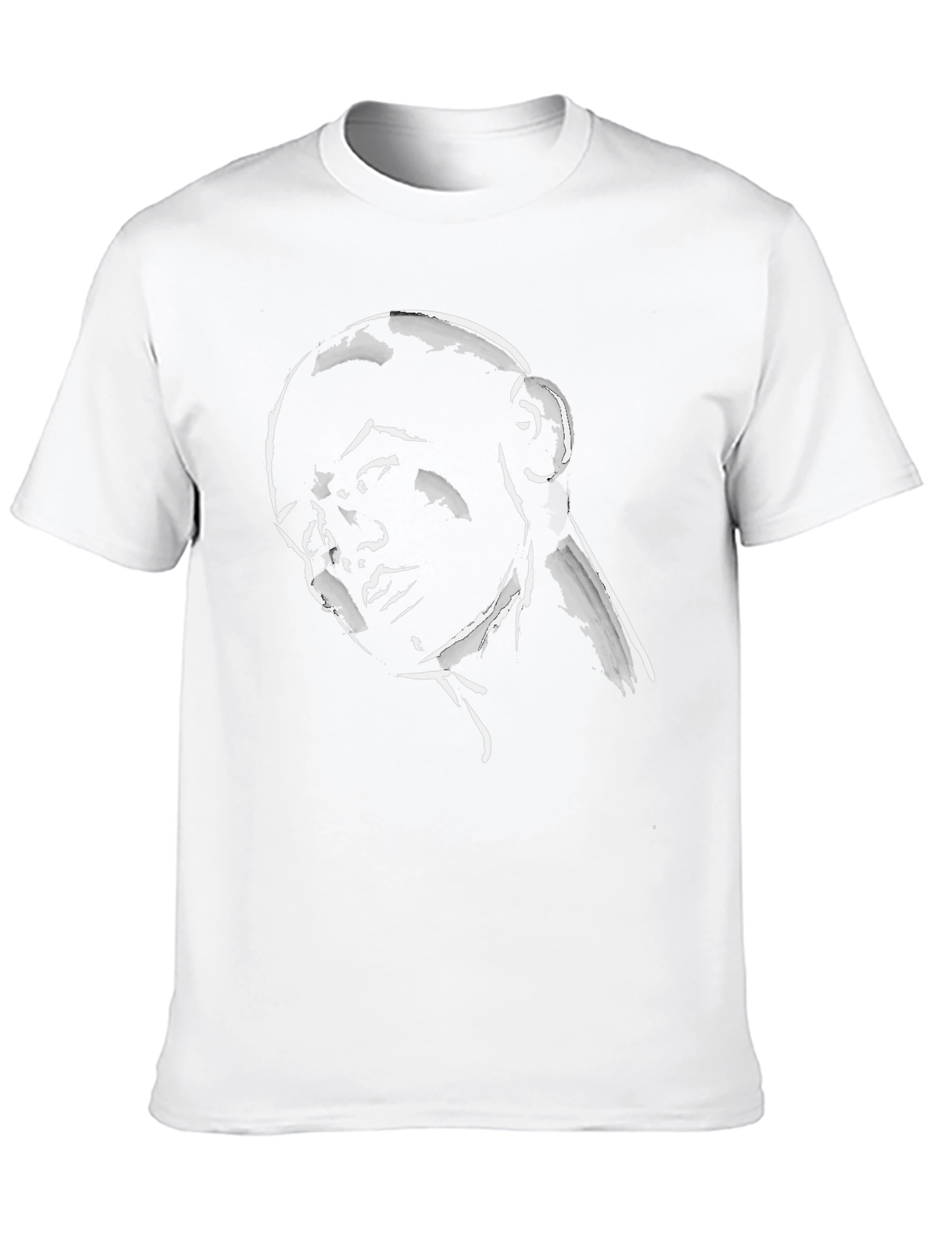 Bald Man Portrait Graphic Tee - Black