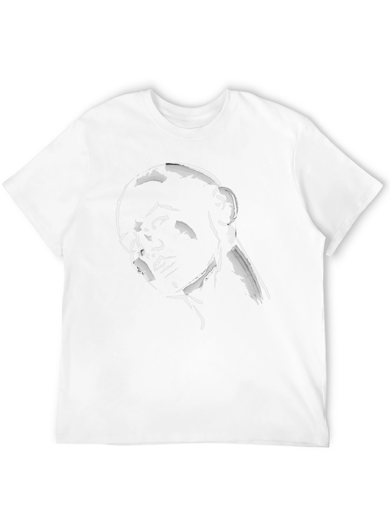 Bald Man Portrait Graphic Tee - Black