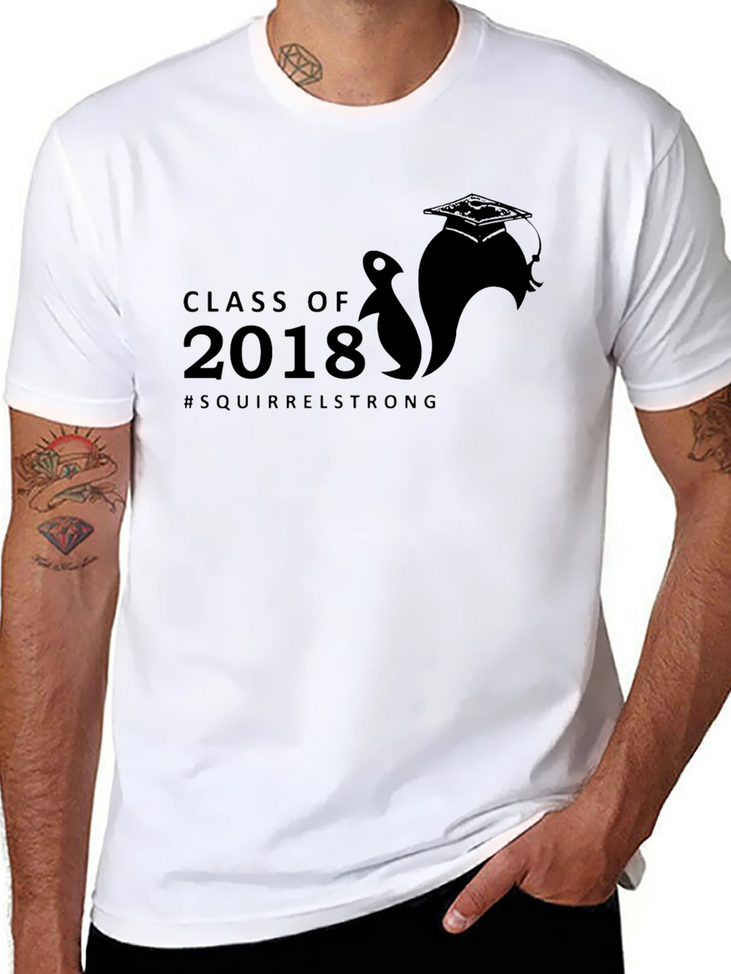 Class of 2018 Squirrel Strong Black T-Shirt