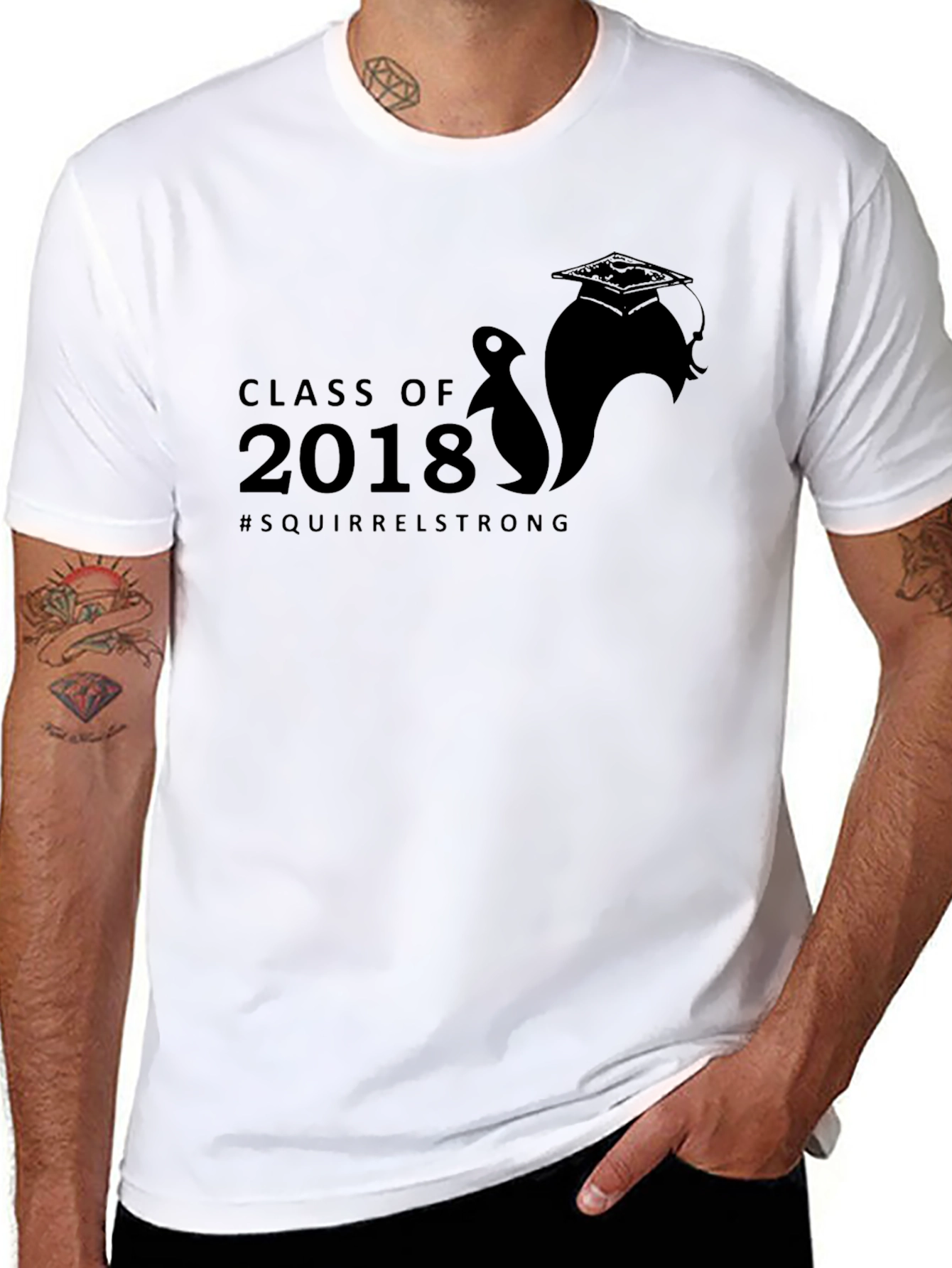 Class of 2018 Squirrel Strong Black T-Shirt