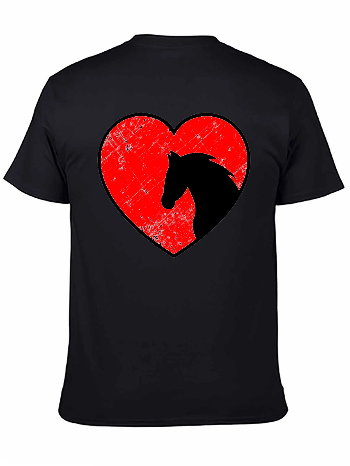 Horse Heart Graphic Tee - Stylish Unisex Black T-Shirt