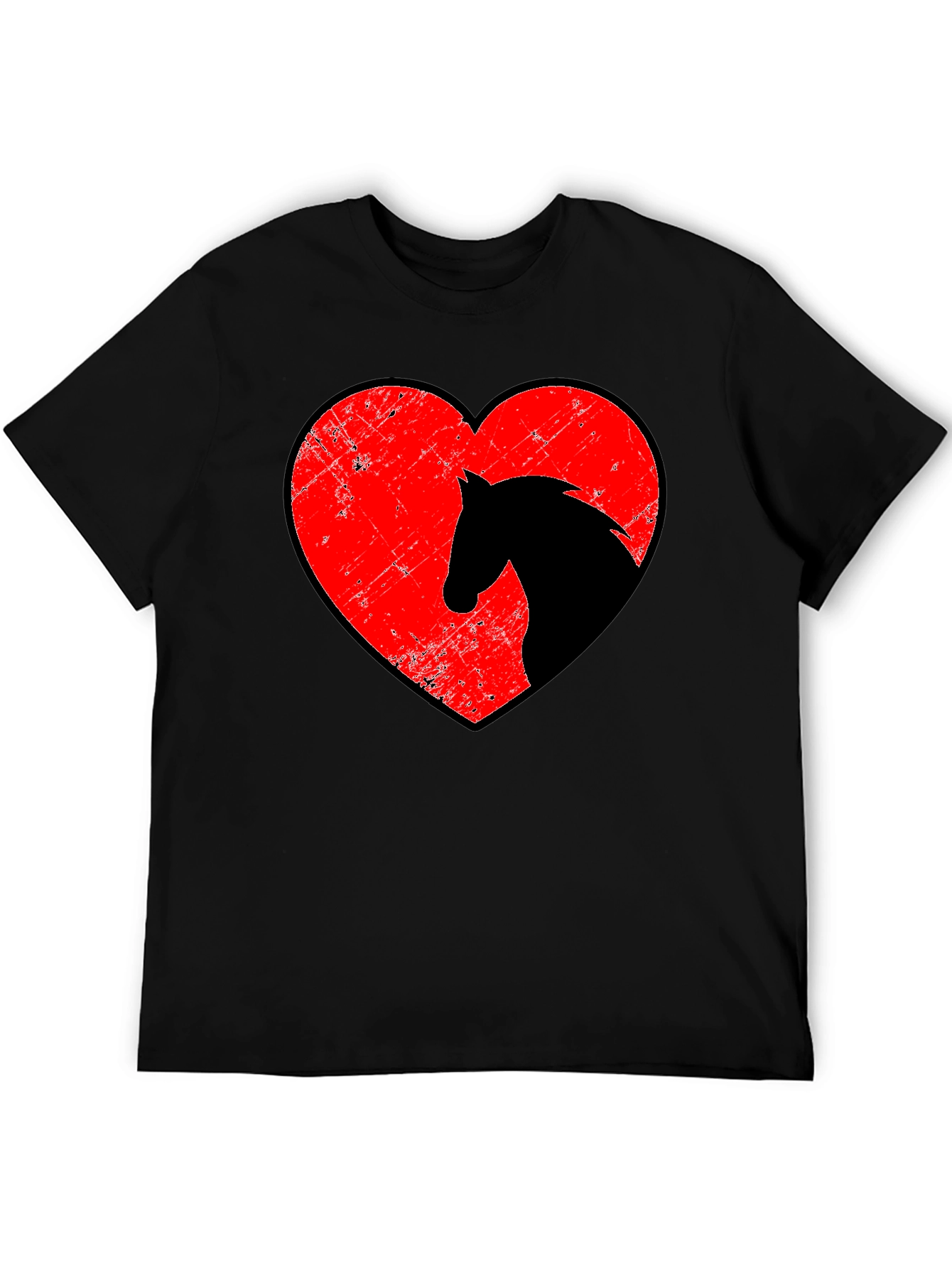 Horse Heart Graphic Tee - Stylish Unisex Black T-Shirt