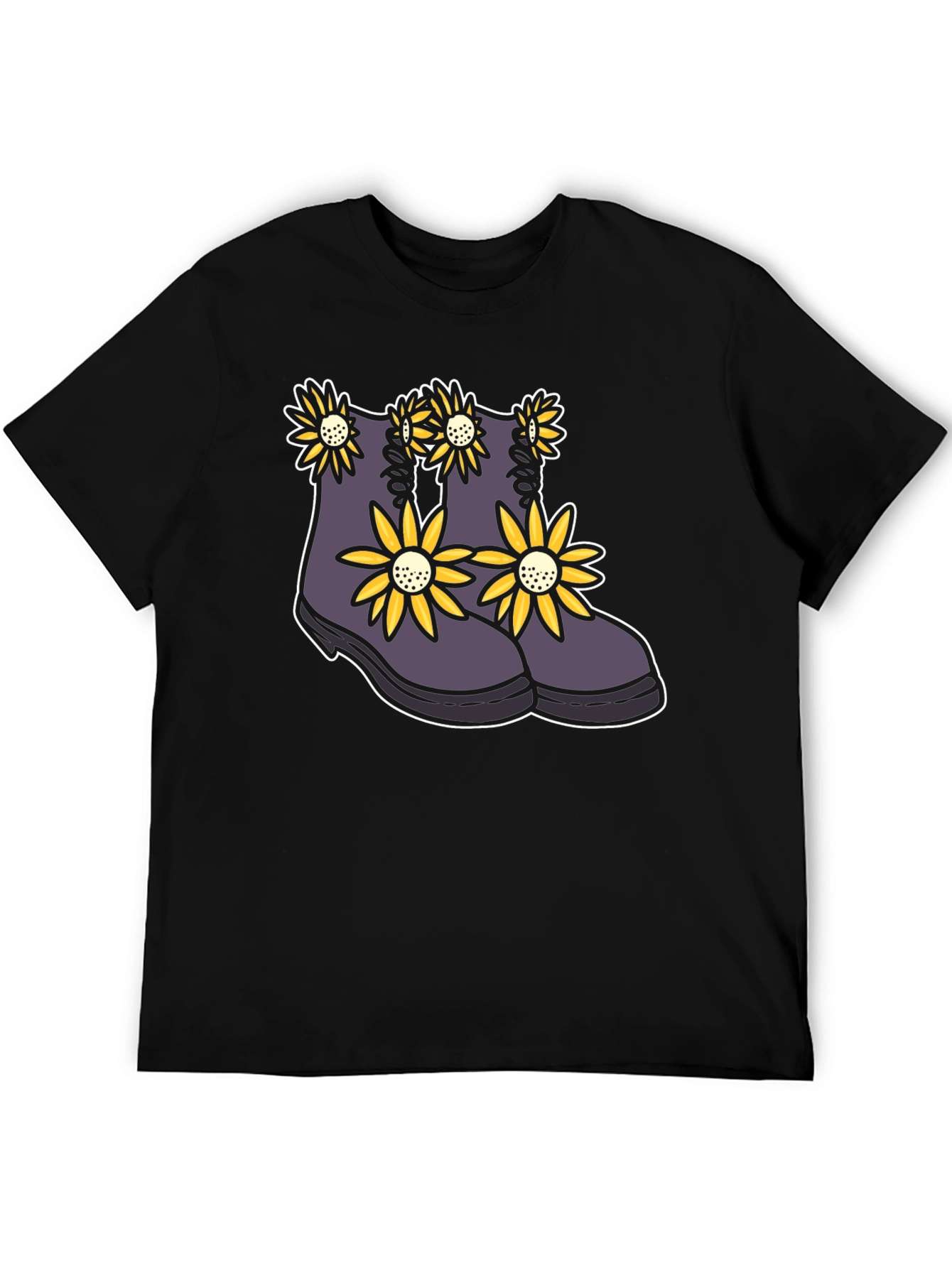 Floral Boots Graphic Tee - Stylish Unisex T-Shirt