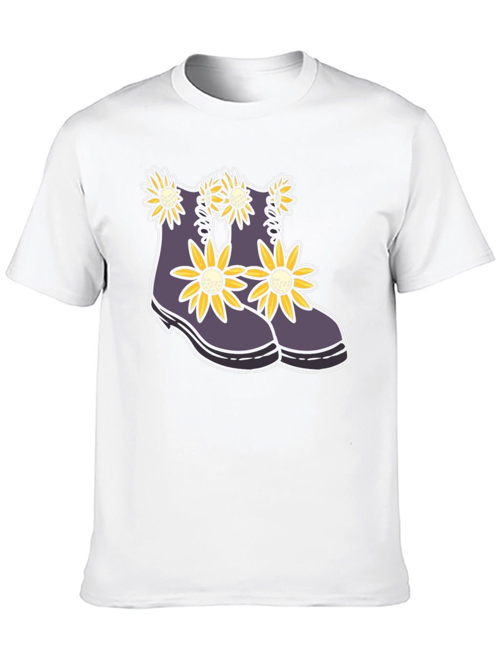 Floral Boots Graphic Tee - Stylish Unisex T-Shirt