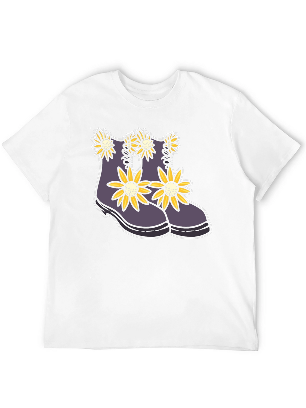 Floral Boots Graphic Tee - Stylish Unisex T-Shirt