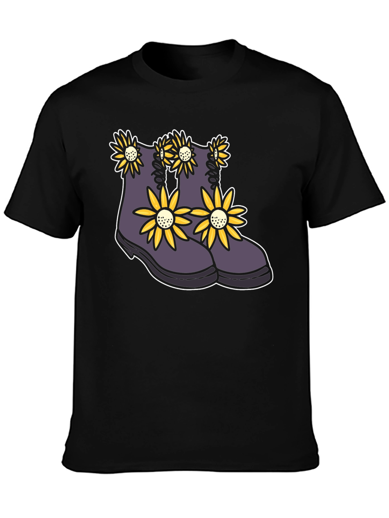 Floral Boots Graphic Tee - Stylish Unisex T-Shirt