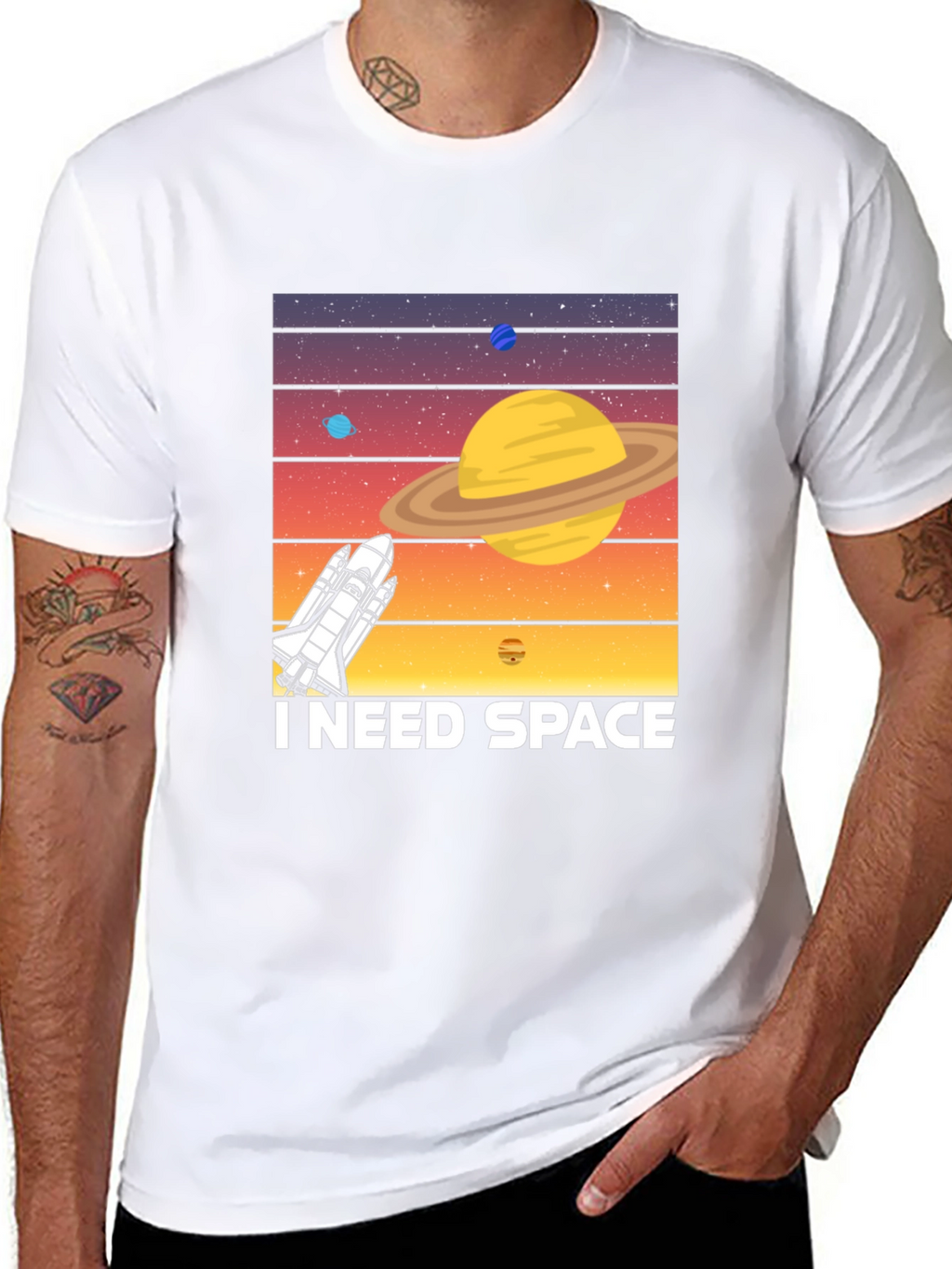 I Need Space T-Shirt - Space Shuttle Planet Design