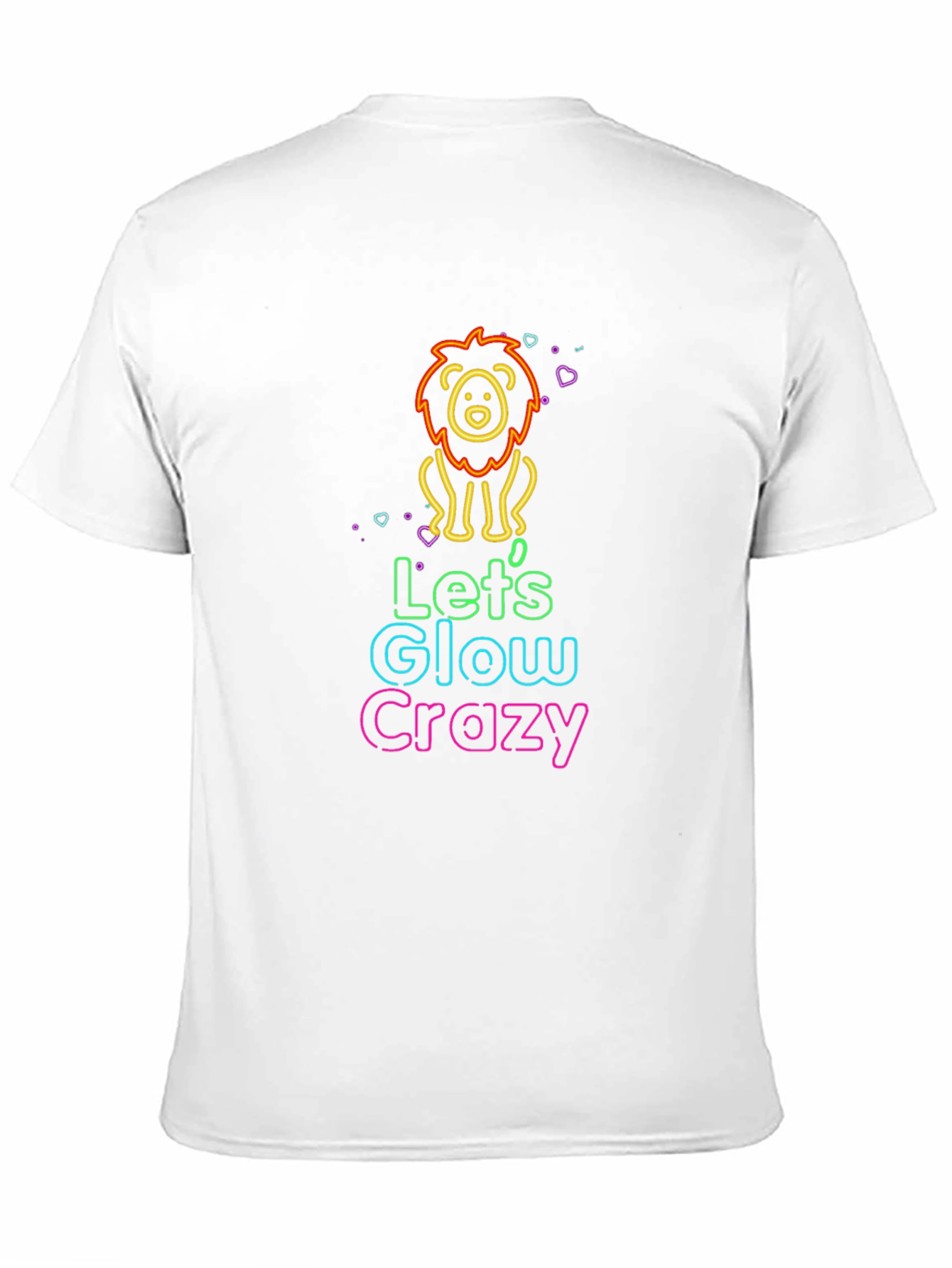 Glow Crazy Lion Graphic Tee - Black