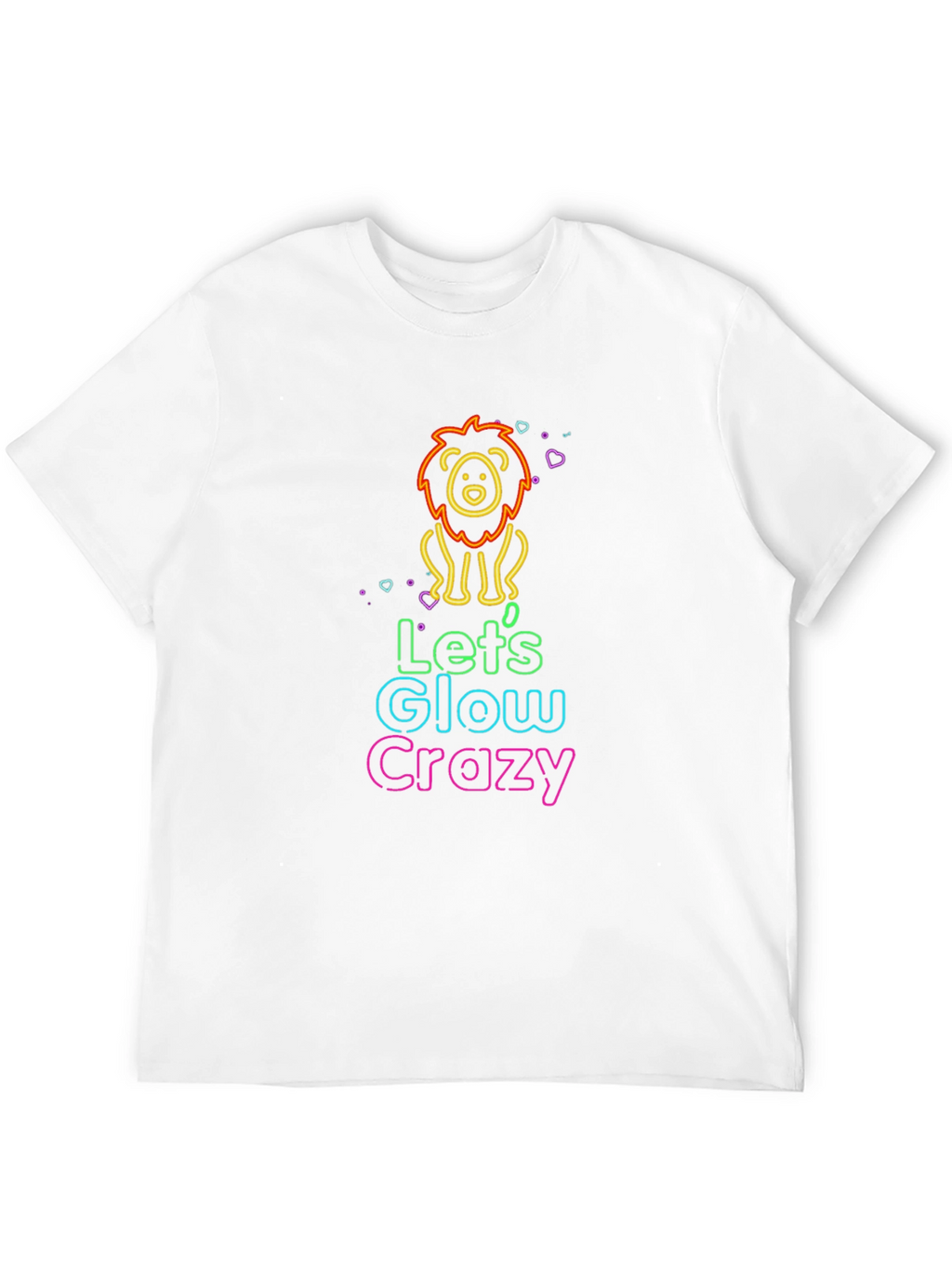 Glow Crazy Lion Graphic Tee - Black