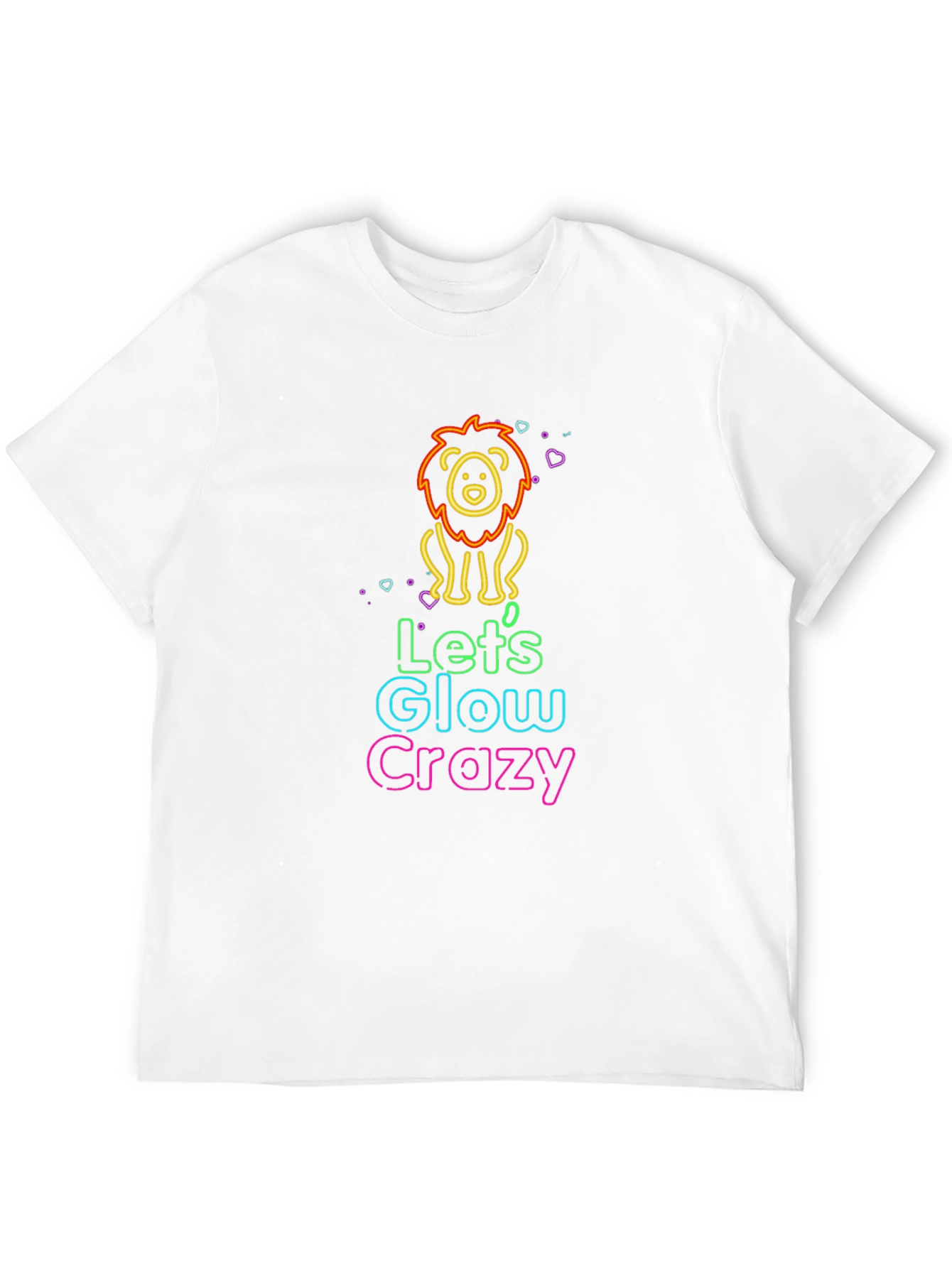 Glow Crazy Lion Graphic Tee - Black