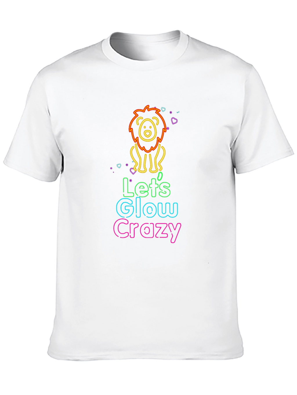 Glow Crazy Lion Graphic Tee - Black