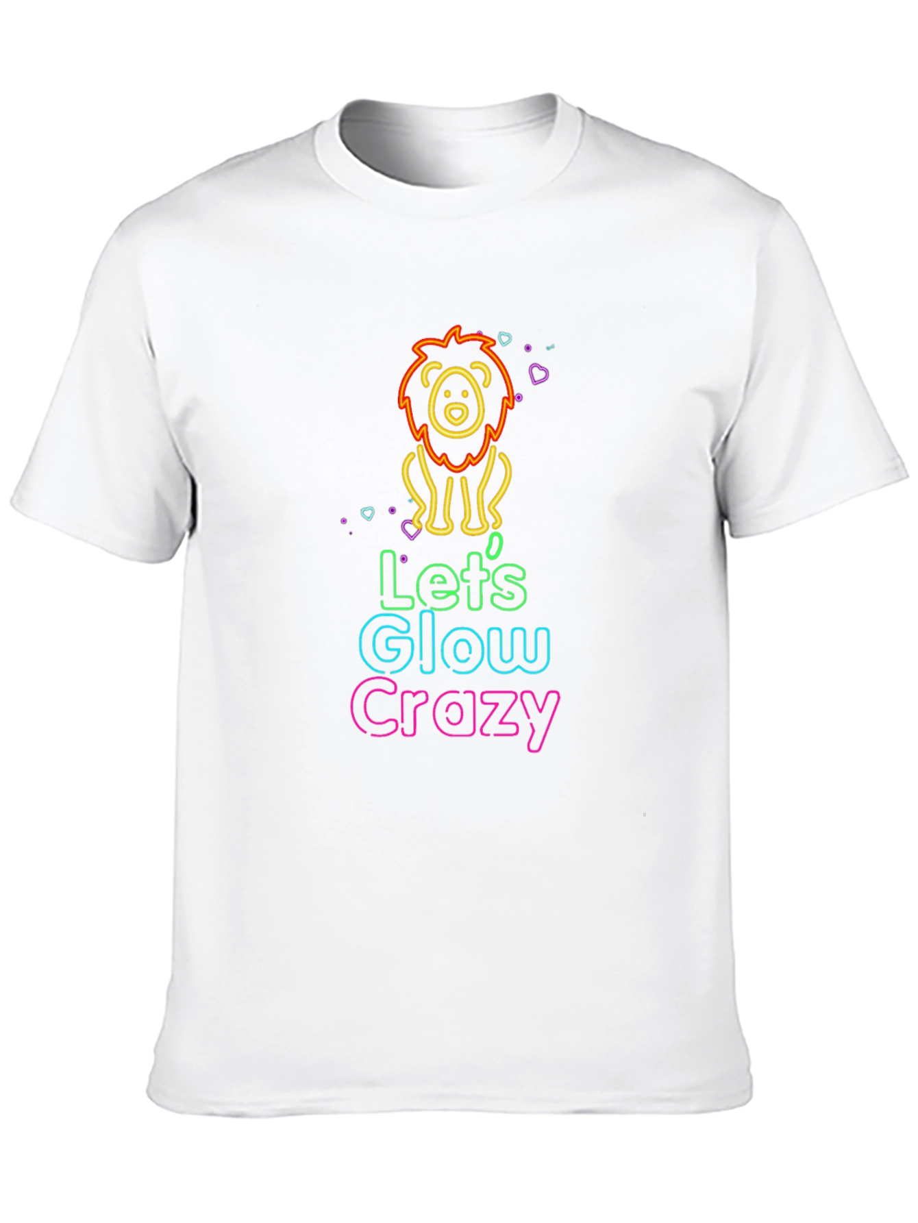 Glow Crazy Lion Graphic Tee - Black