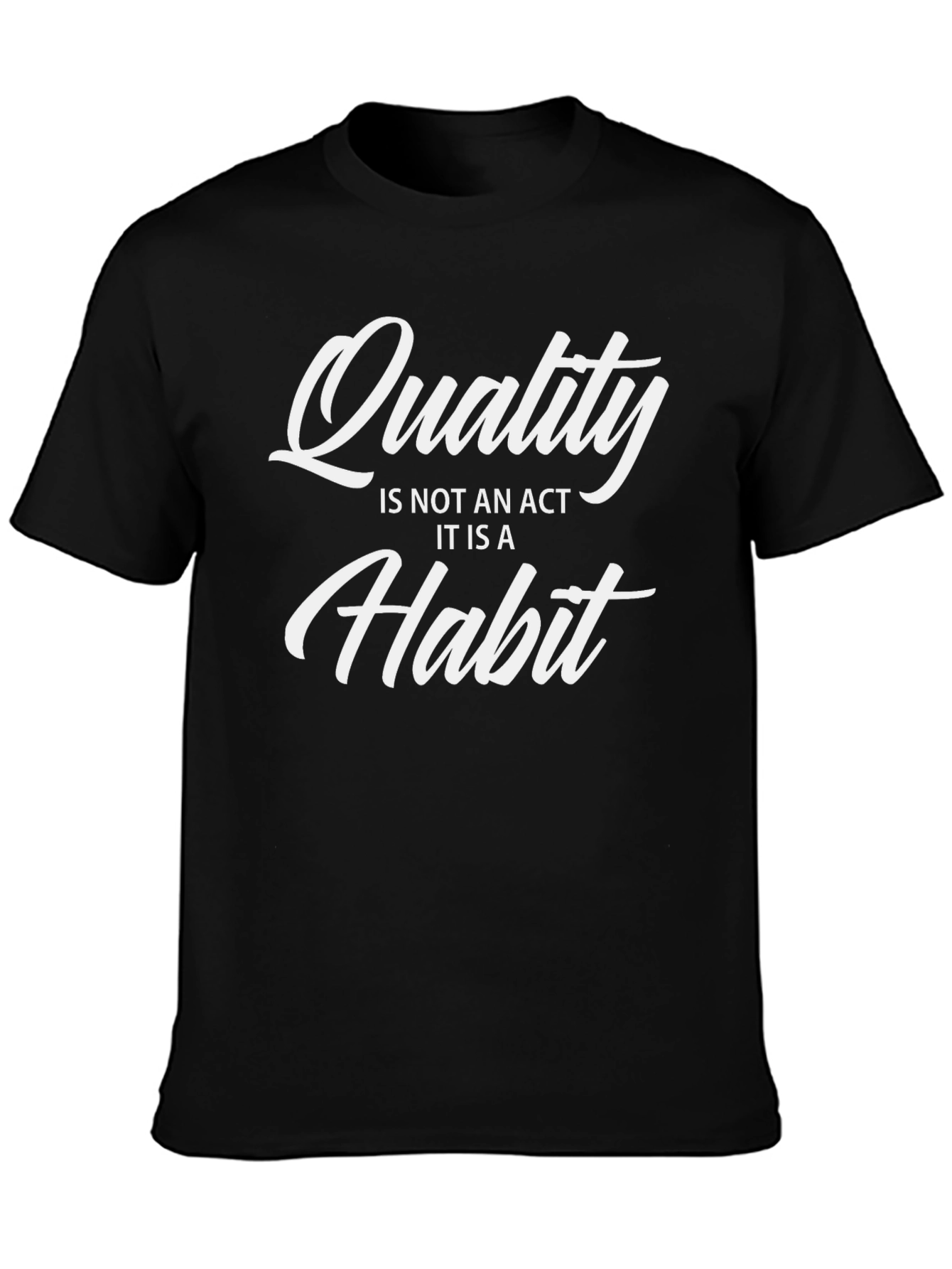 Quality Habit Graphic Tee - Black Cotton Casual Shirt