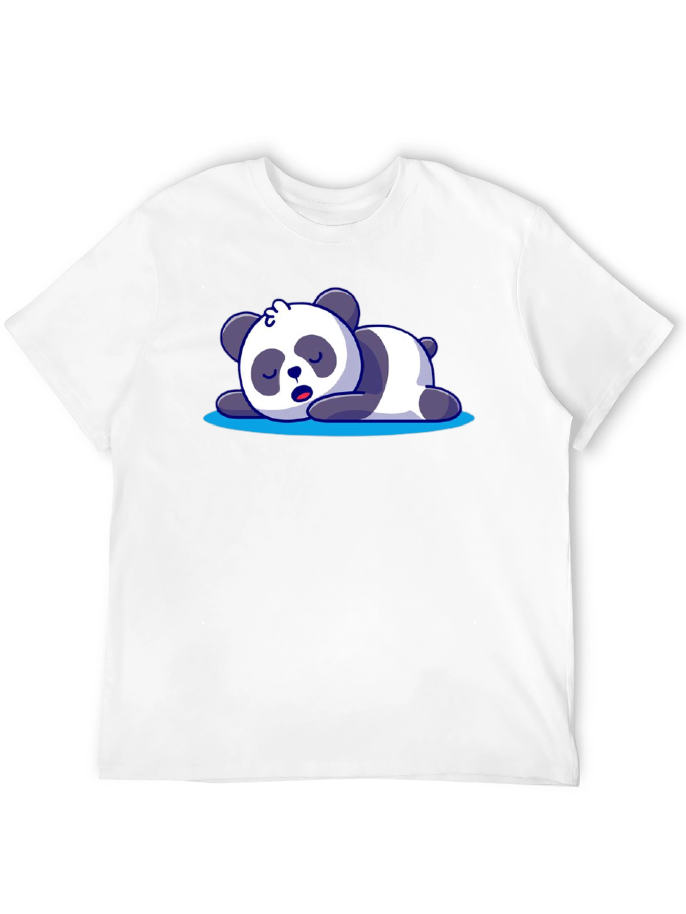 Cute Sleeping Panda Graphic Tee - Black