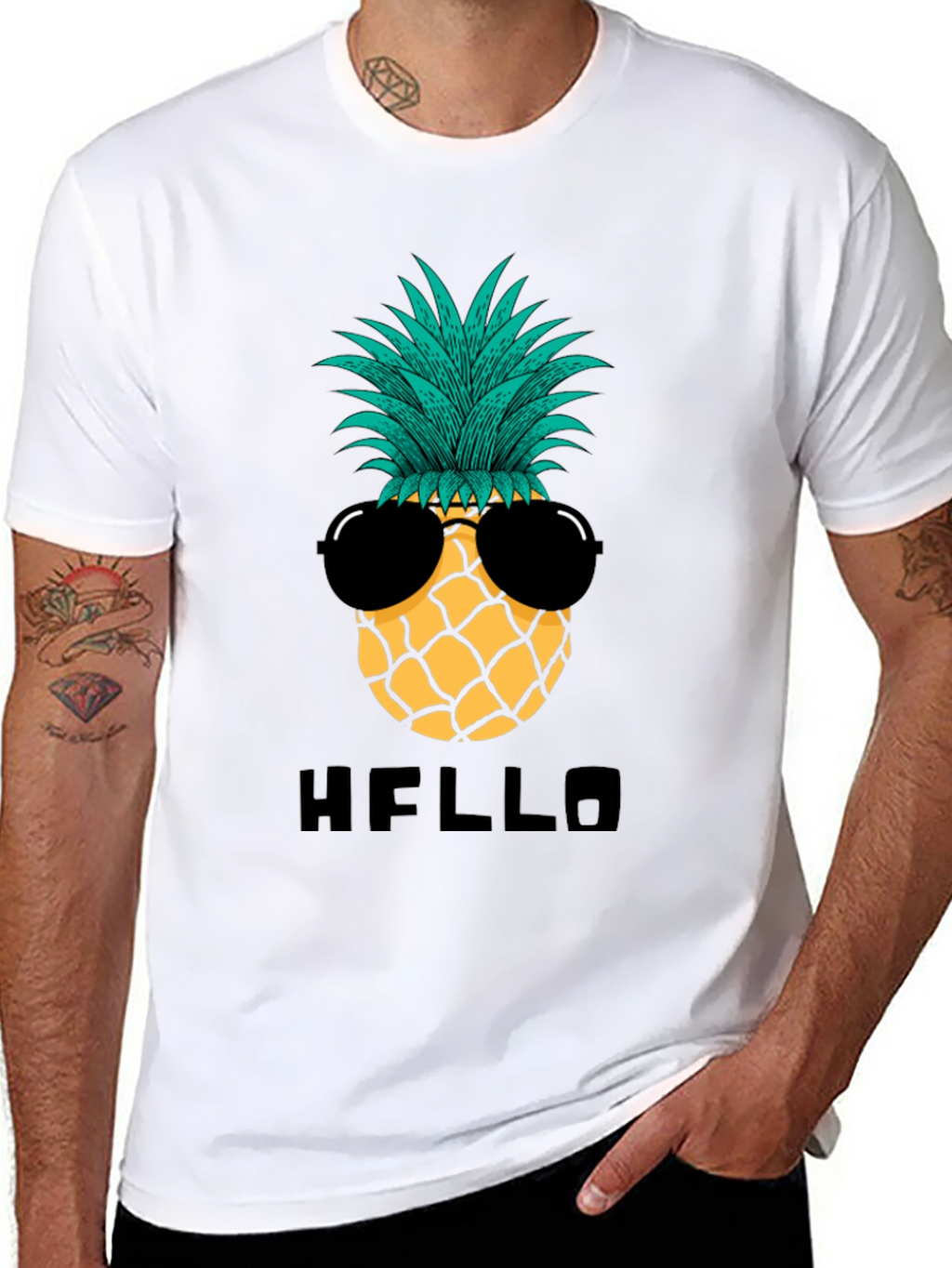 Cool Pineapple Graphic Tee - Black Cotton Shirt