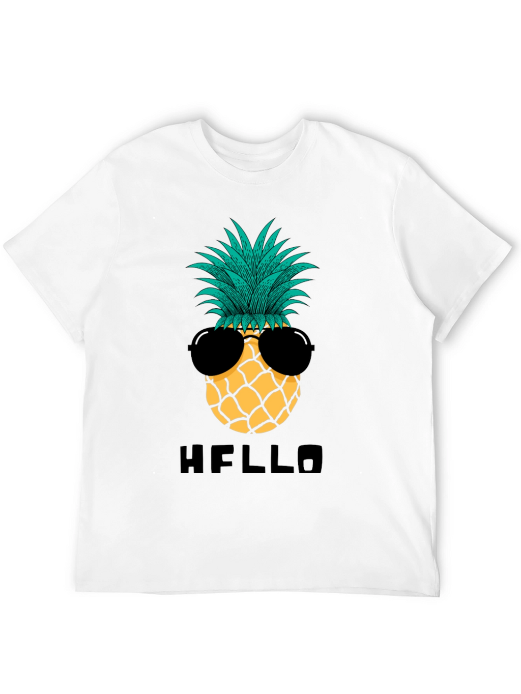 Cool Pineapple Graphic Tee - Black Cotton Shirt