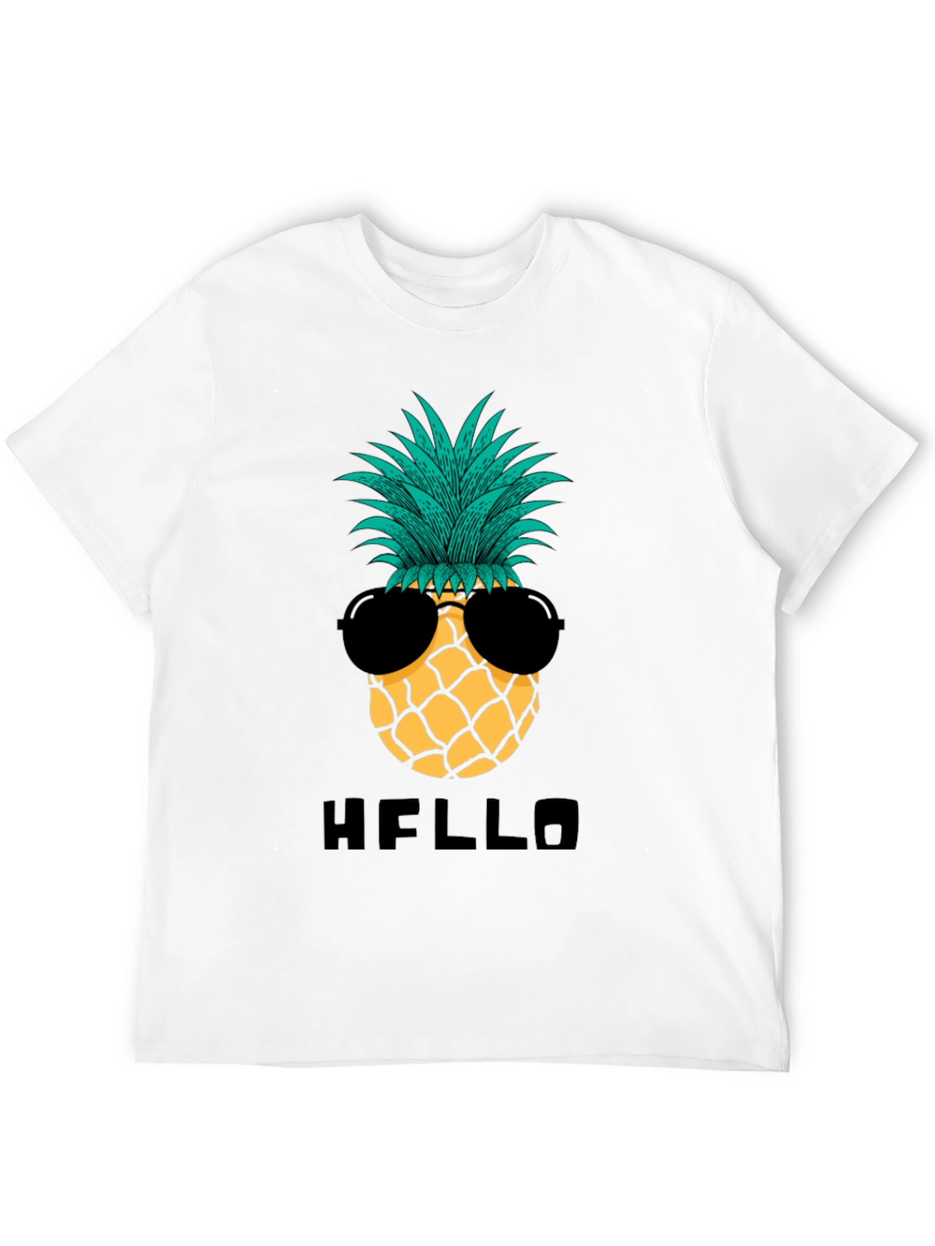 Cool Pineapple Graphic Tee - Black Cotton Shirt