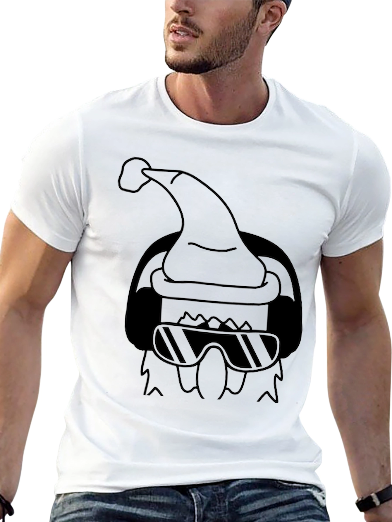 Cool Santa Graphic Tee - Black