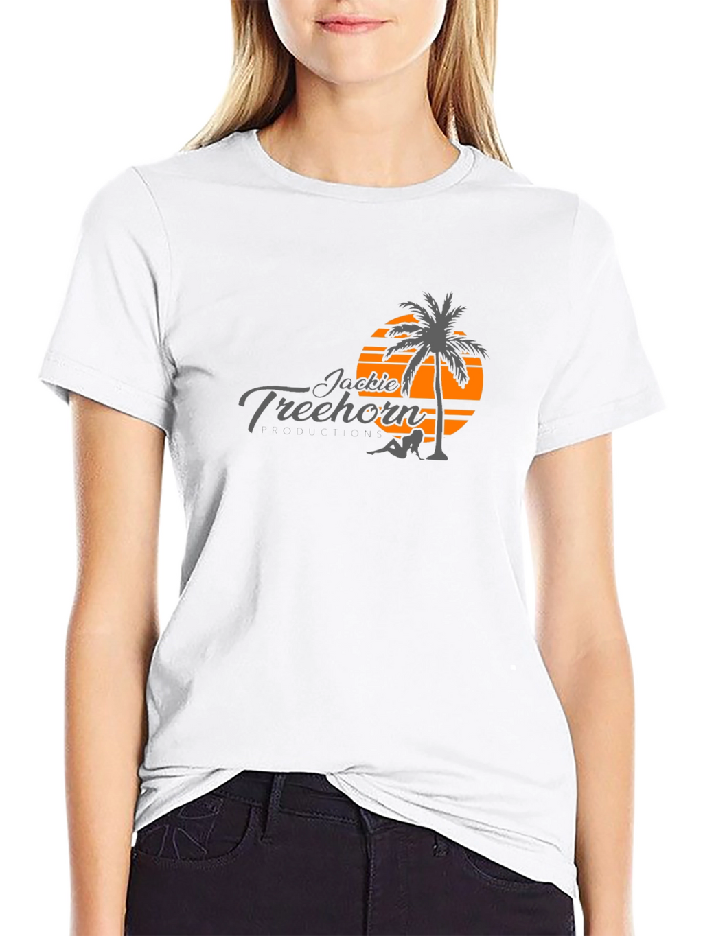 Jackie Treehorn T-Shirt - Retro Sunset Palm Design