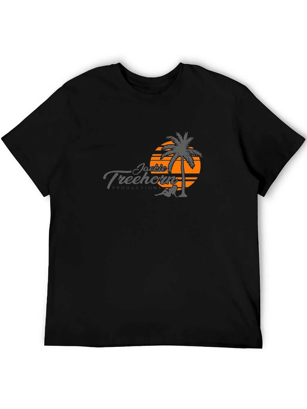 Jackie Treehorn T-Shirt - Retro Sunset Palm Design
