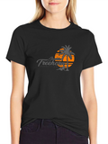 Jackie Treehorn T-Shirt - Retro Sunset Palm Design