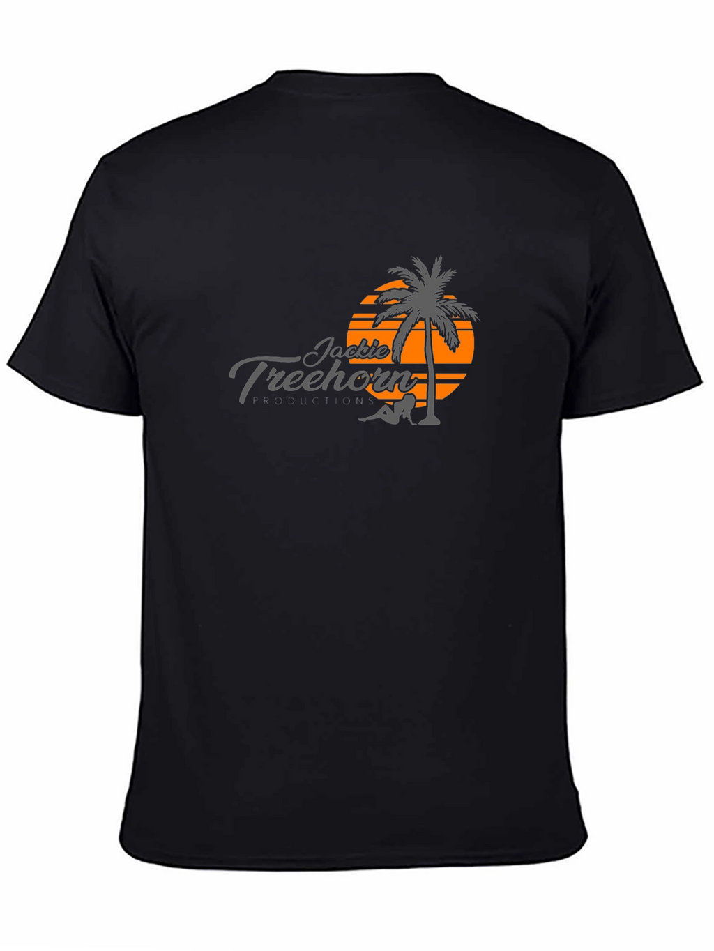 Jackie Treehorn T-Shirt - Retro Sunset Palm Design