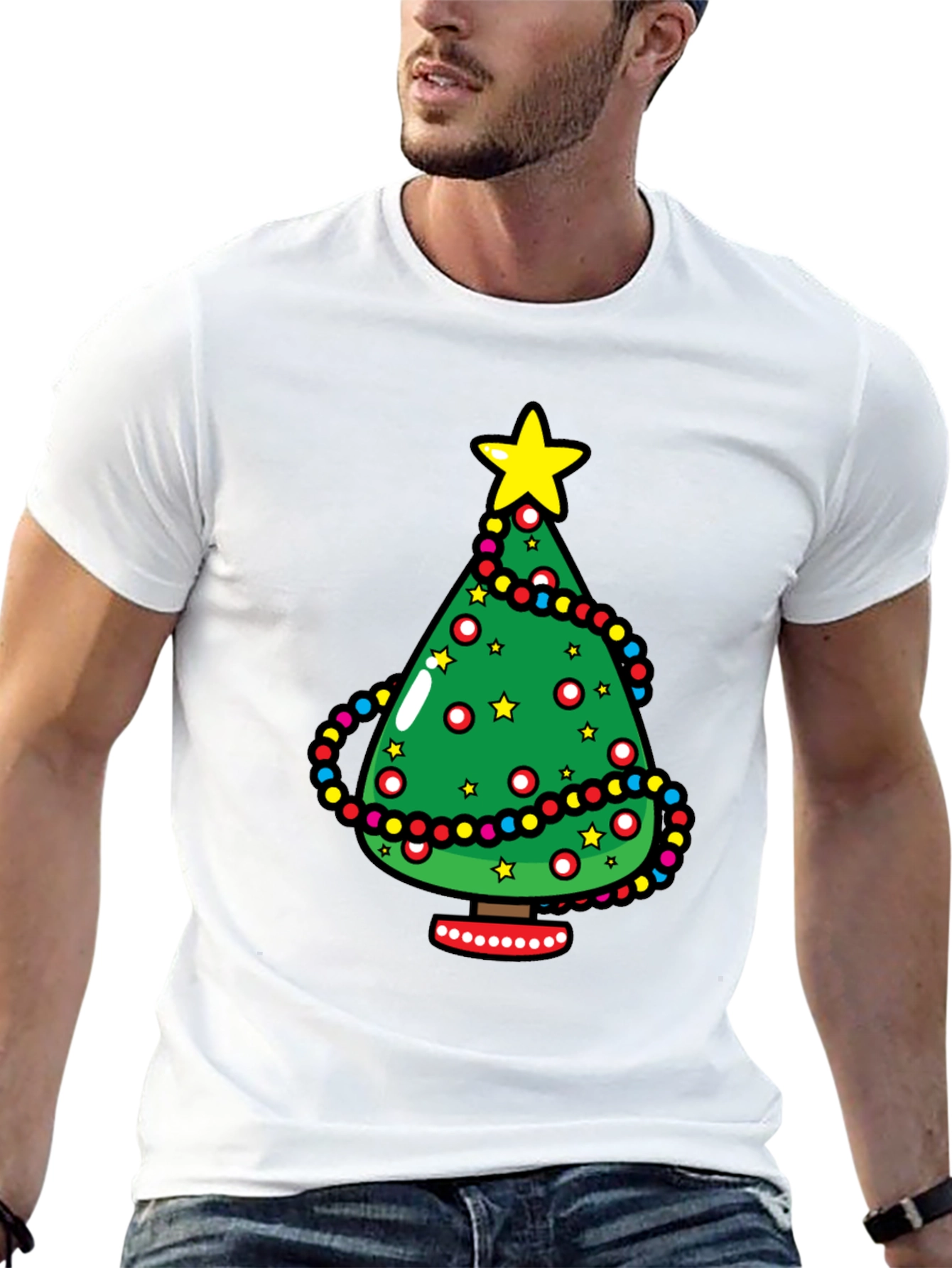 Festive Christmas Tree Graphic Tee - Holiday Style