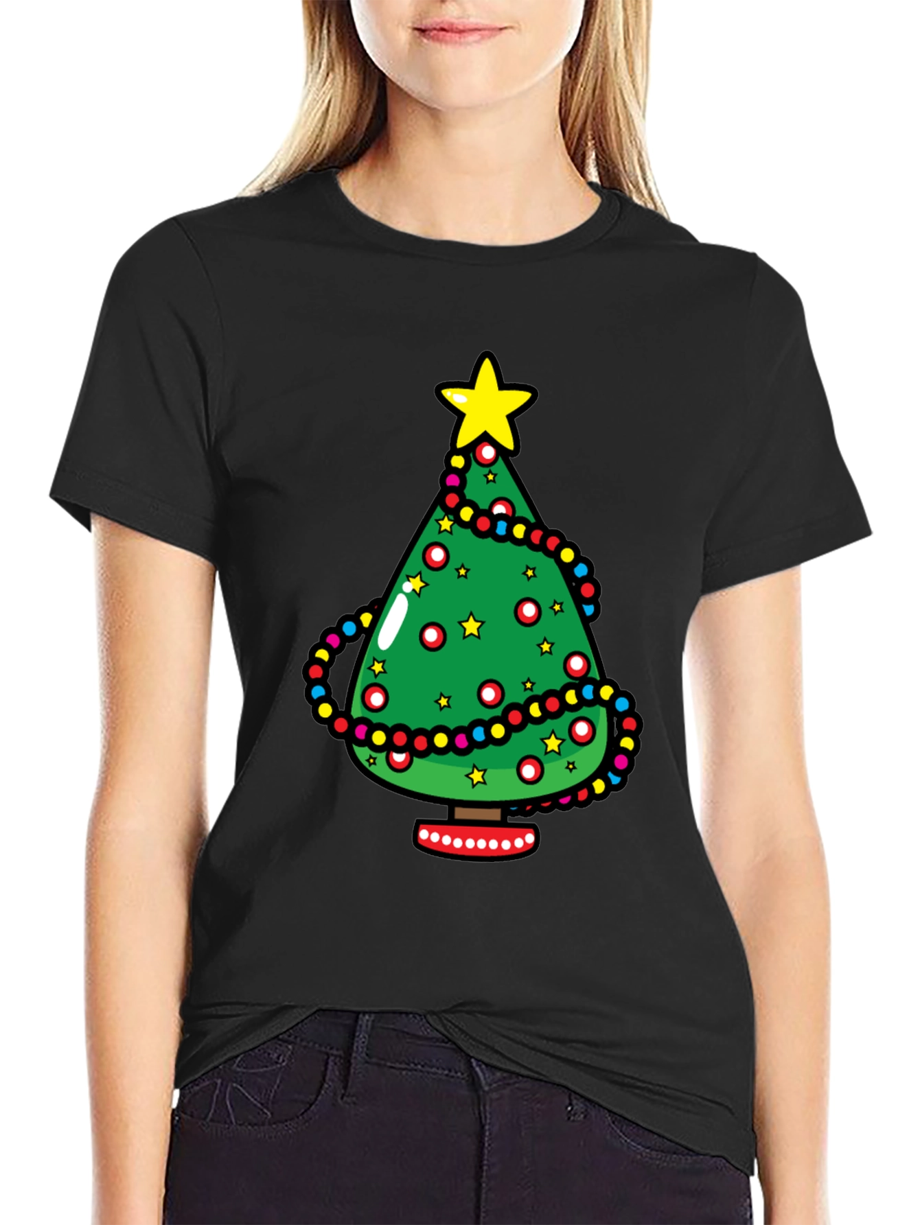 Festive Christmas Tree Graphic Tee - Holiday Style