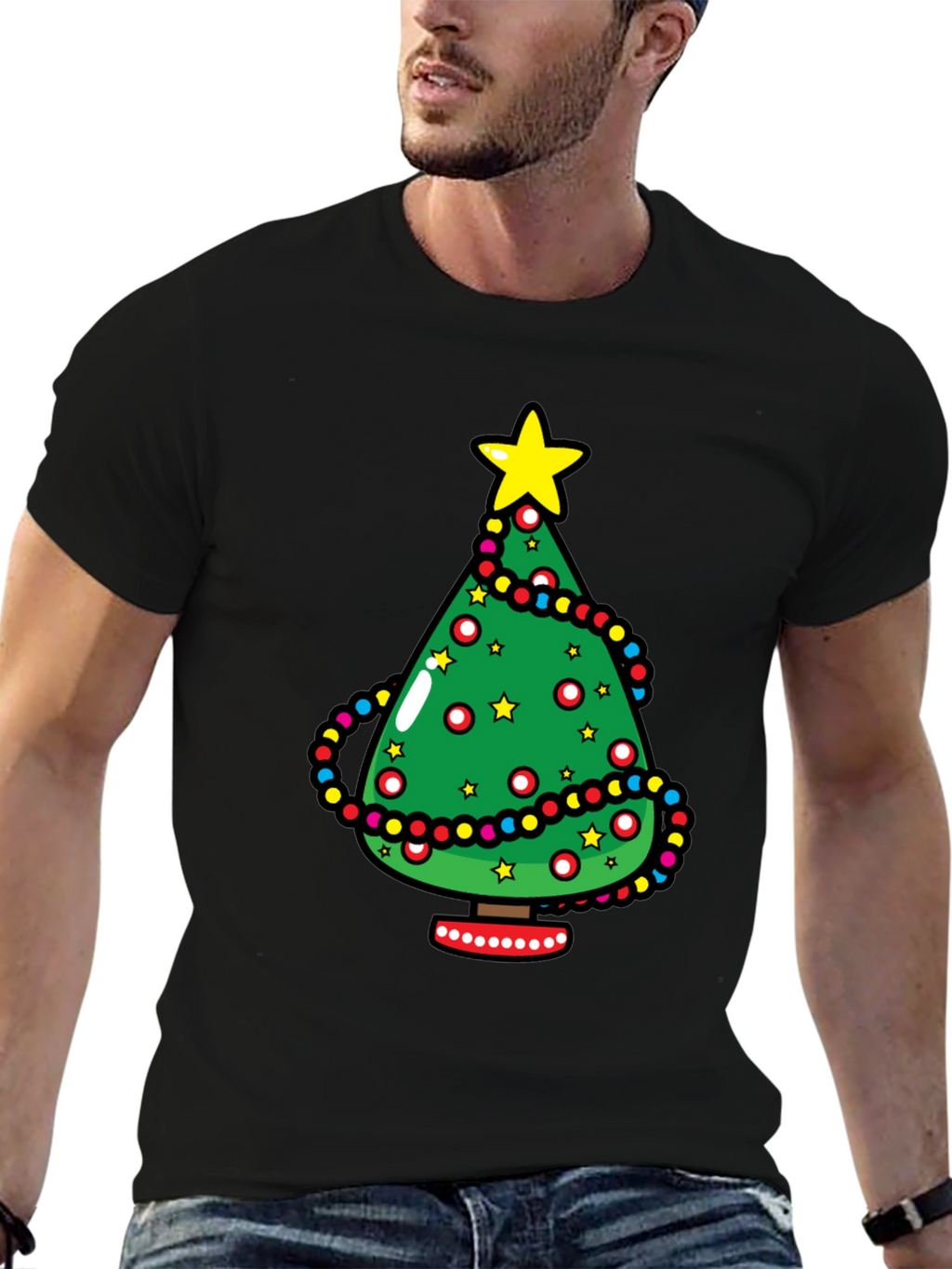 Festive Christmas Tree Graphic Tee - Holiday Style