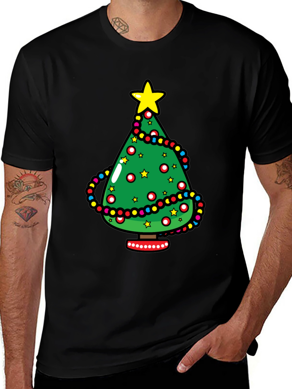 Festive Christmas Tree Graphic Tee - Holiday Style