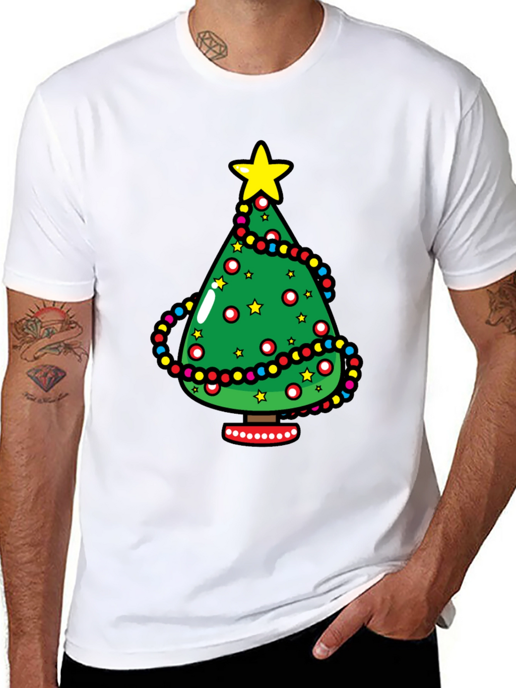Festive Christmas Tree Graphic Tee - Holiday Style