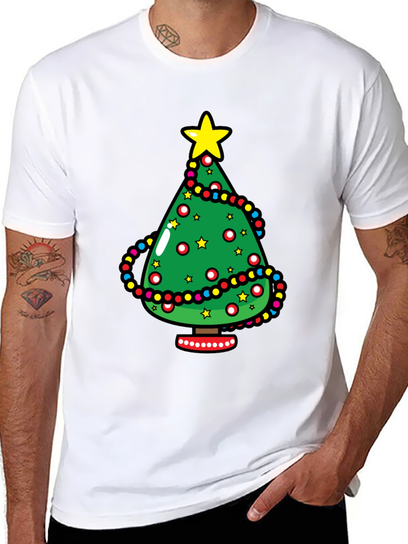 Festive Christmas Tree Graphic Tee - Holiday Style