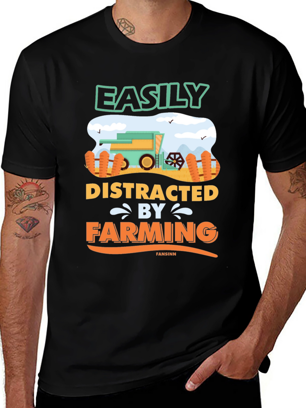 Easily Distracted By Farming T-Shirt