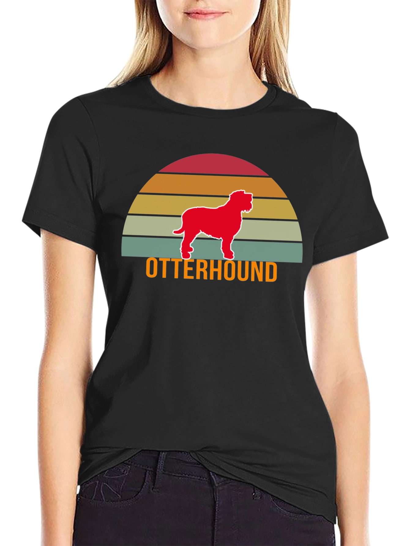 Otterhound Sunset Graphic T-Shirt