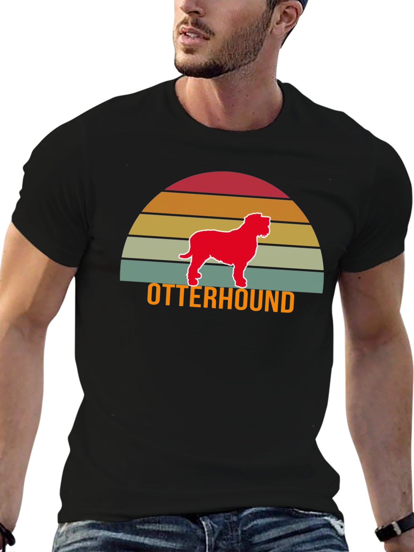 Otterhound Sunset Graphic T-Shirt