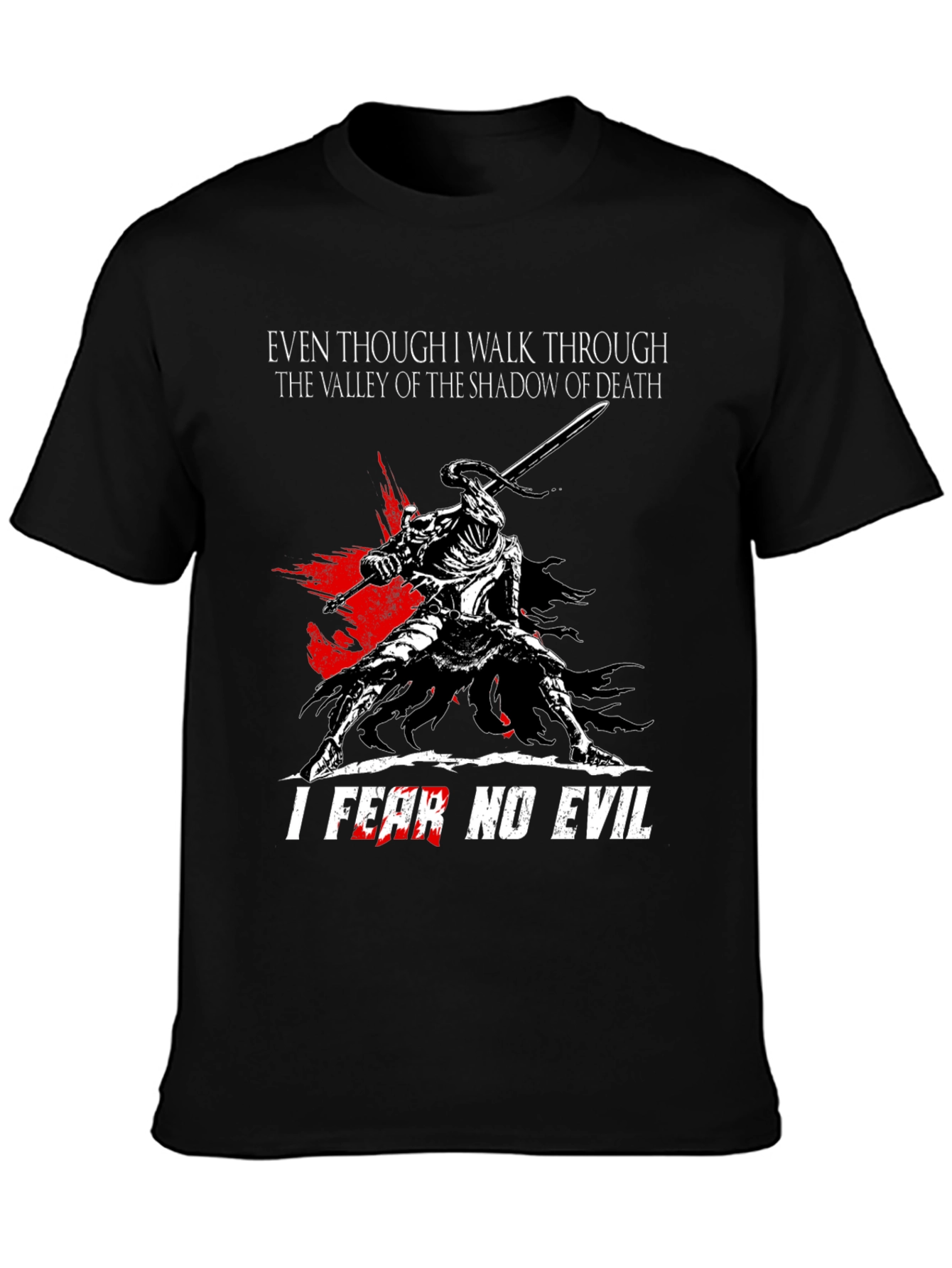 Shadow of Death T-Shirt: Fear No Evil Knight Design