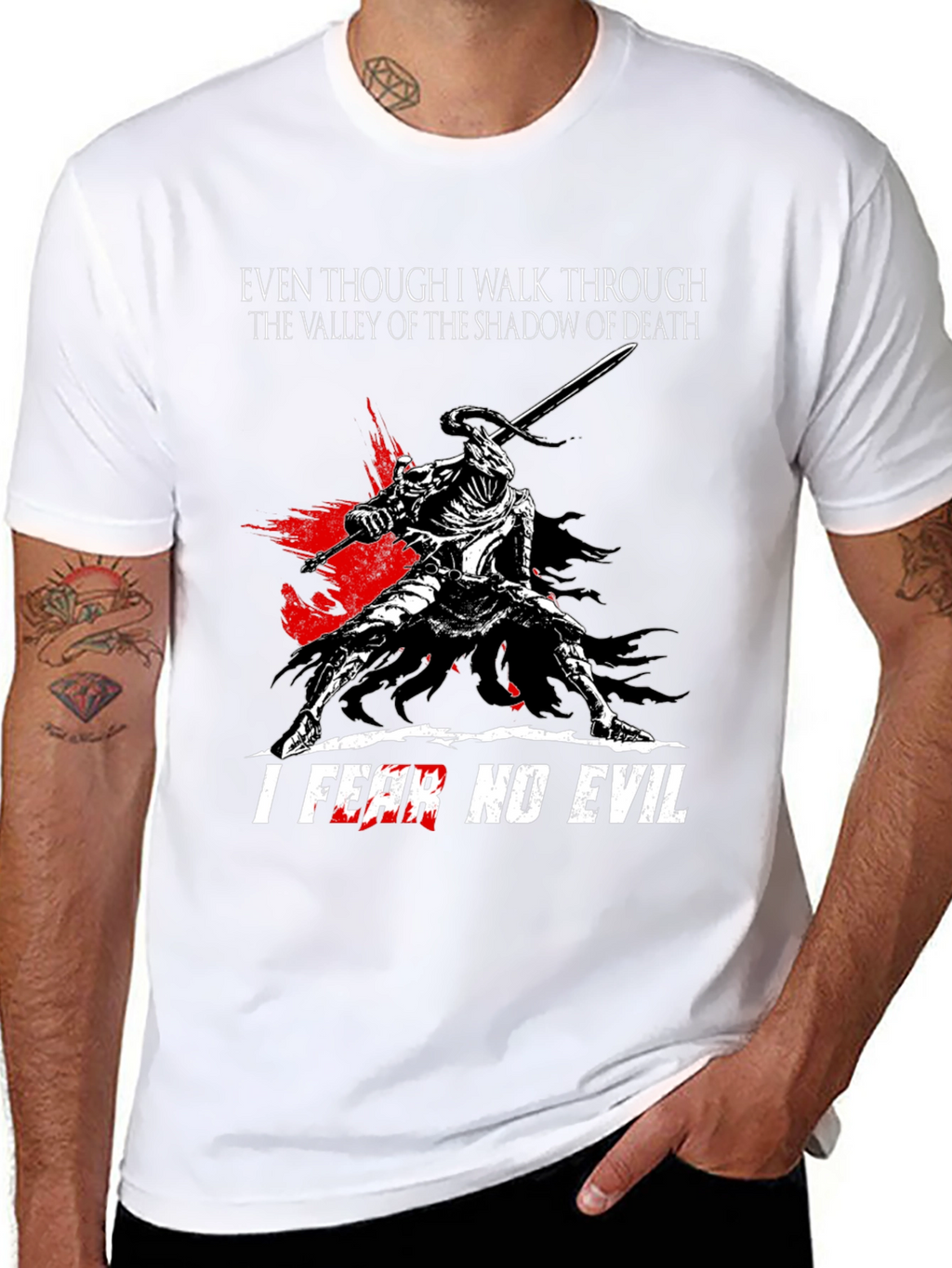 Shadow of Death T-Shirt: Fear No Evil Knight Design