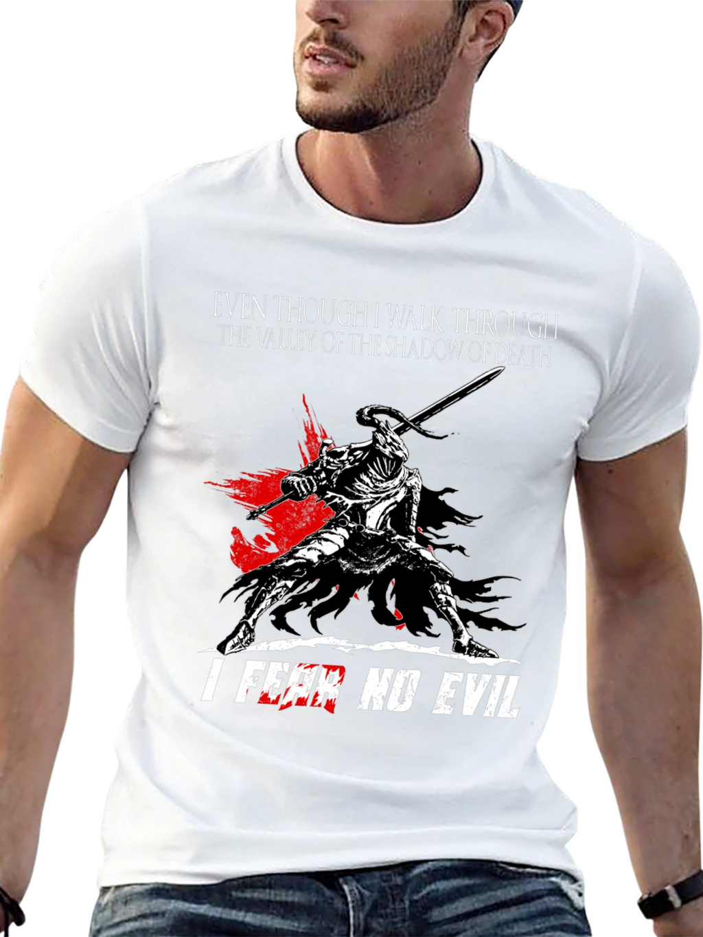 Shadow of Death T-Shirt: Fear No Evil Knight Design