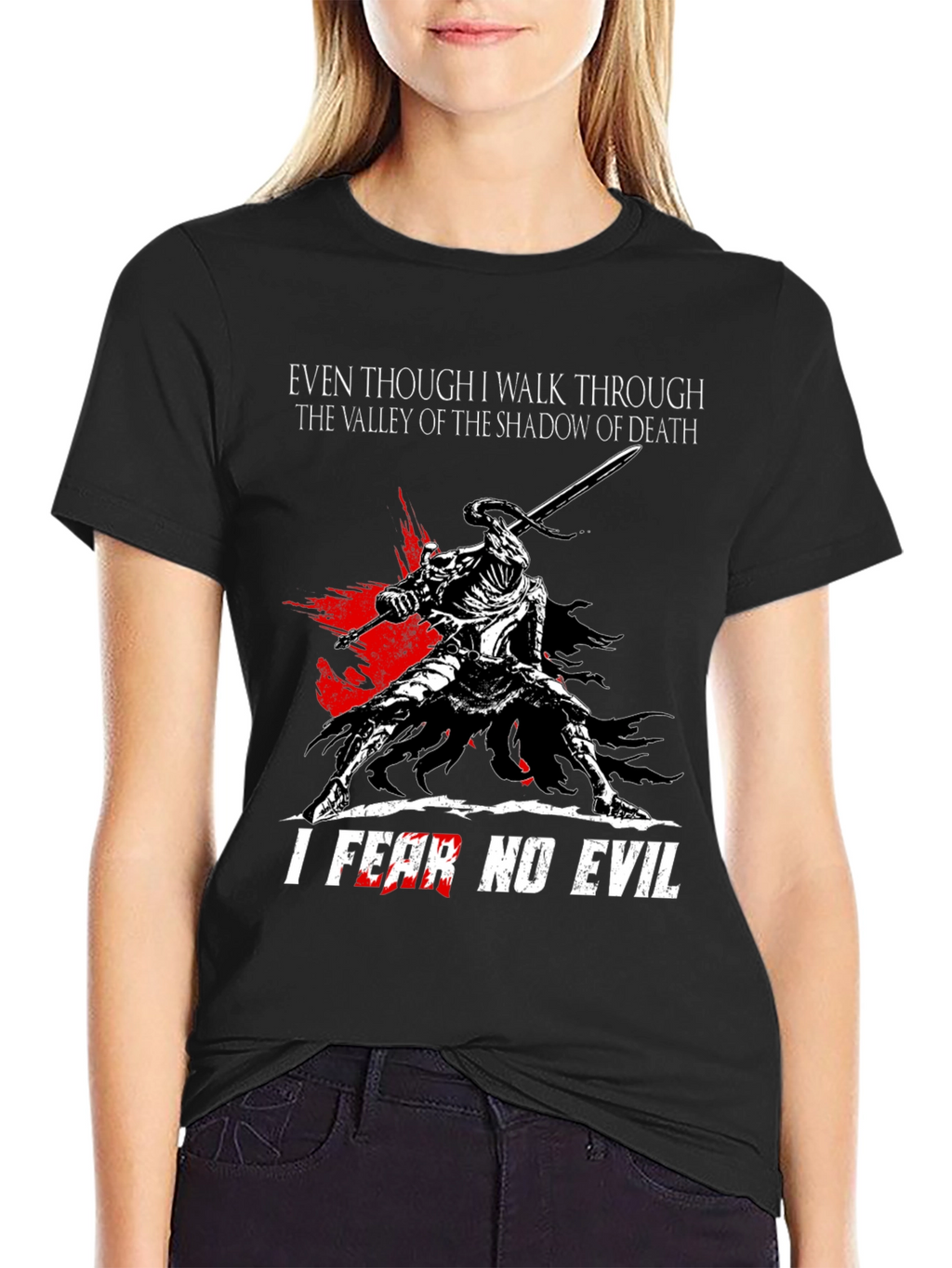 Shadow of Death T-Shirt: Fear No Evil Knight Design
