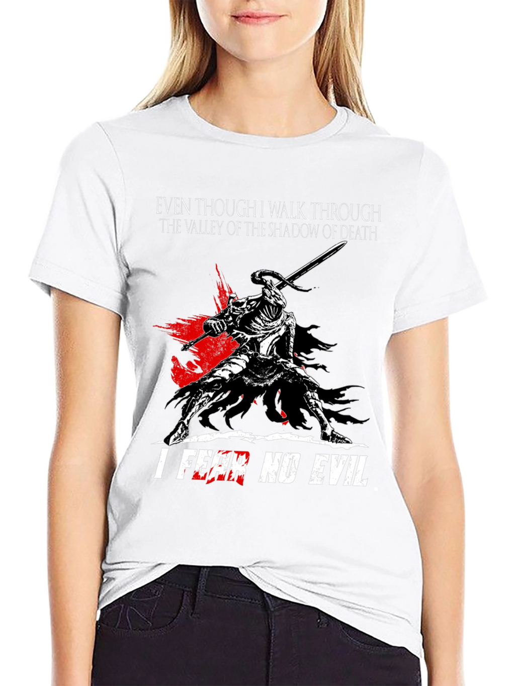 Shadow of Death T-Shirt: Fear No Evil Knight Design